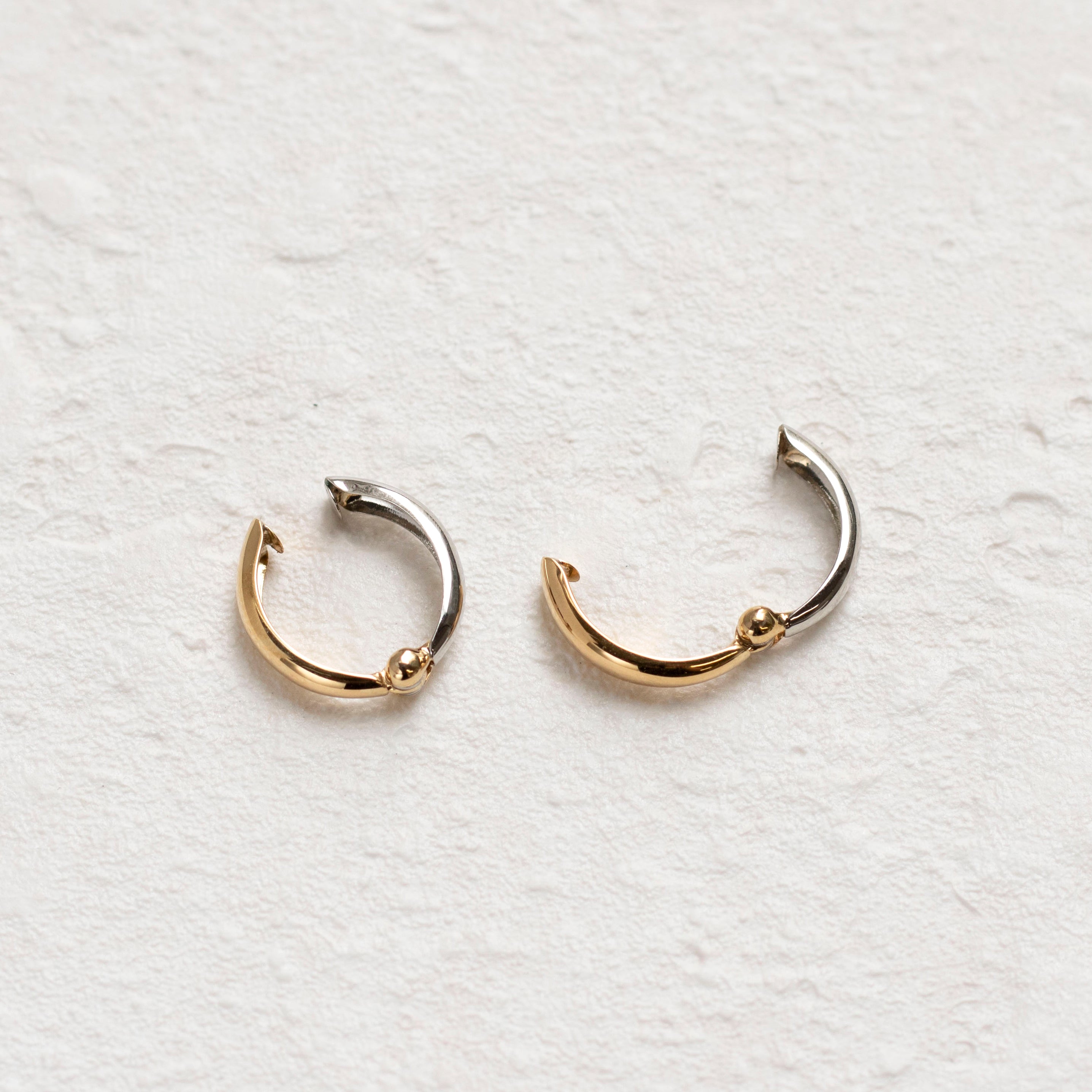 K18/プラチナイヤリング(ピアリング/リバーシブル/コンビカラー)《25V01304》