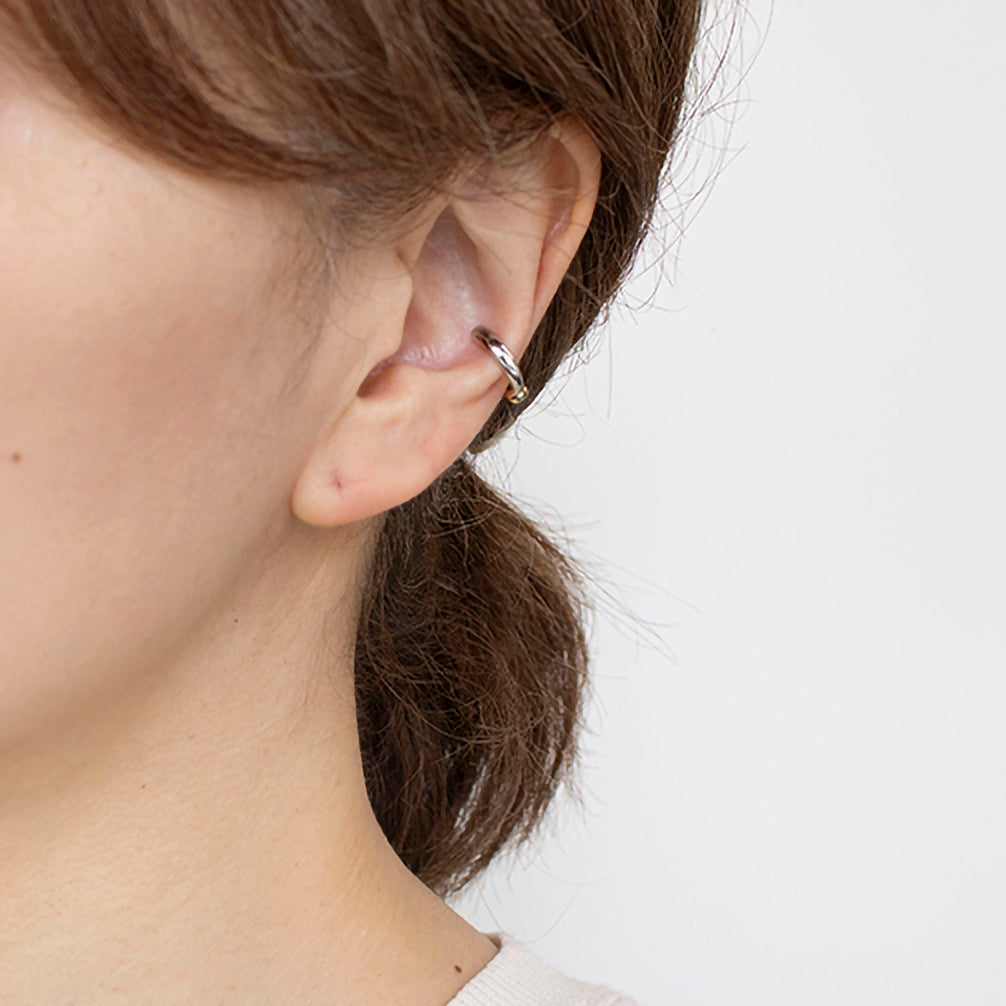 K18/プラチナイヤリング(ピアリング/リバーシブル/コンビカラー)《25V01304》