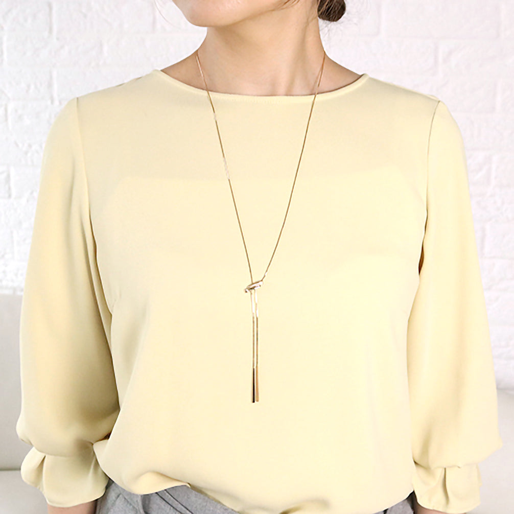 ダイヤモンド K18ネックレス(ロング/75cm/スライド式)《25V01305》