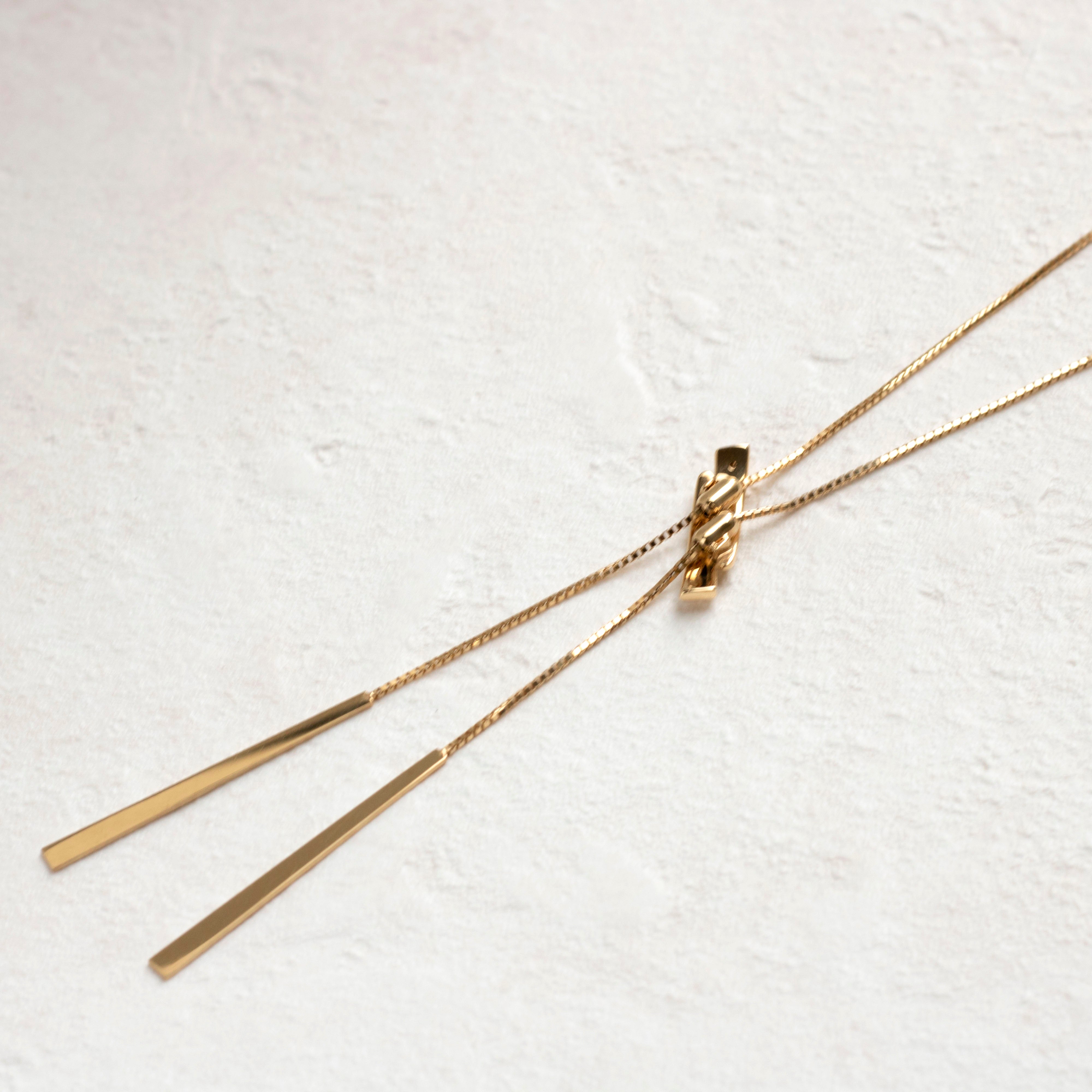 ダイヤモンド K18ネックレス(ロング/75cm/スライド式)《25V01305》