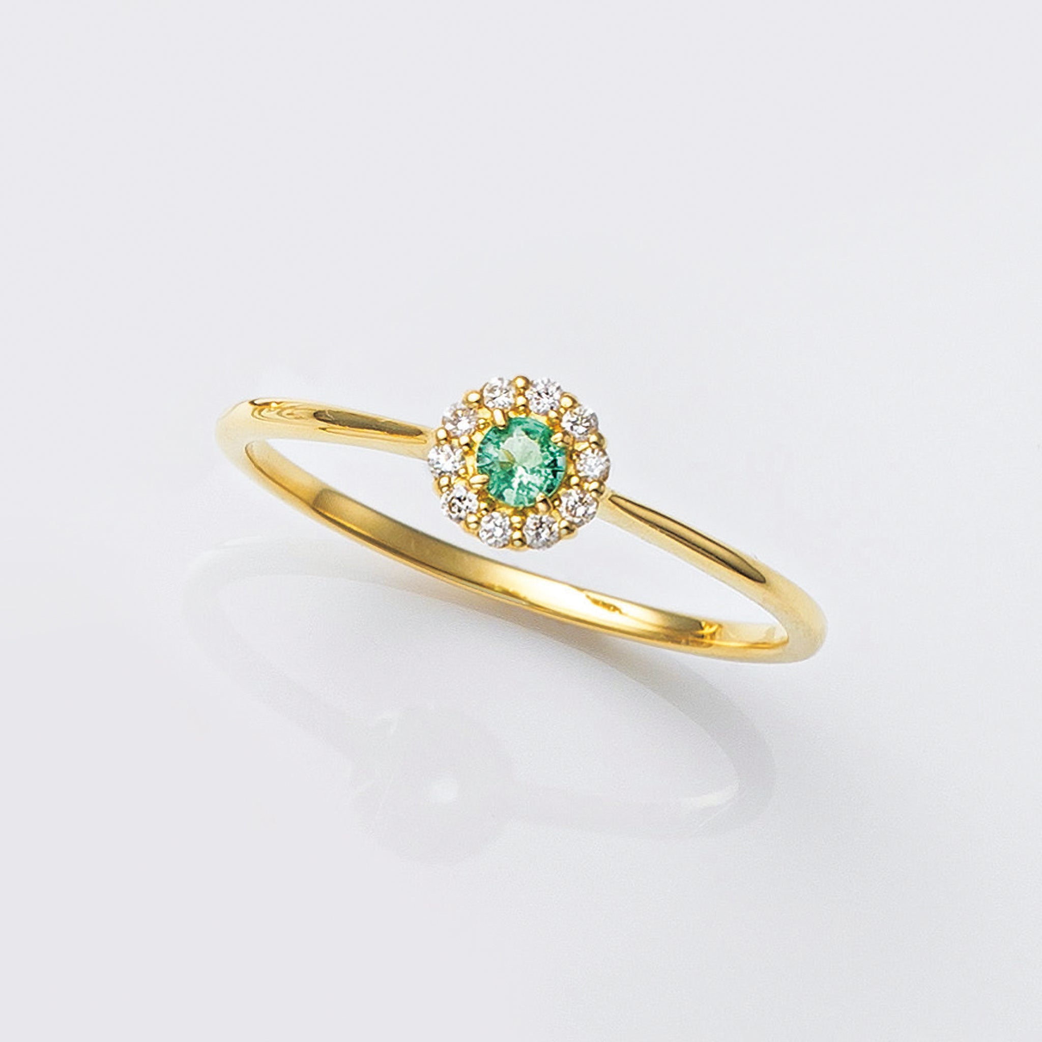 エメラルド/ダイヤモンド K18リング(5月誕生石)《25V01307》