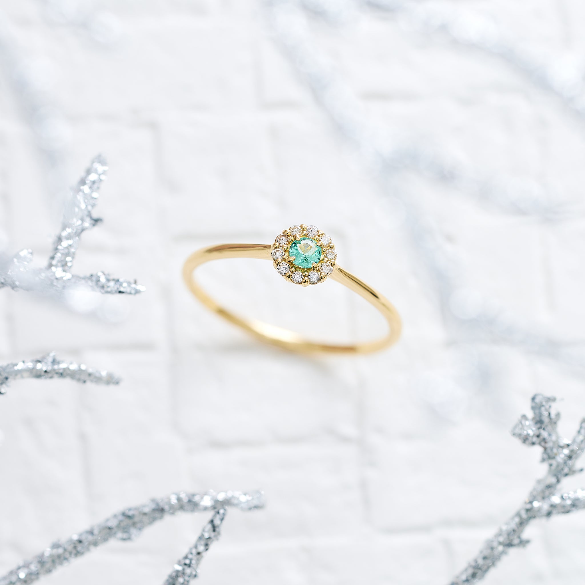 エメラルド/ダイヤモンド K18リング(5月誕生石)《25V01307》