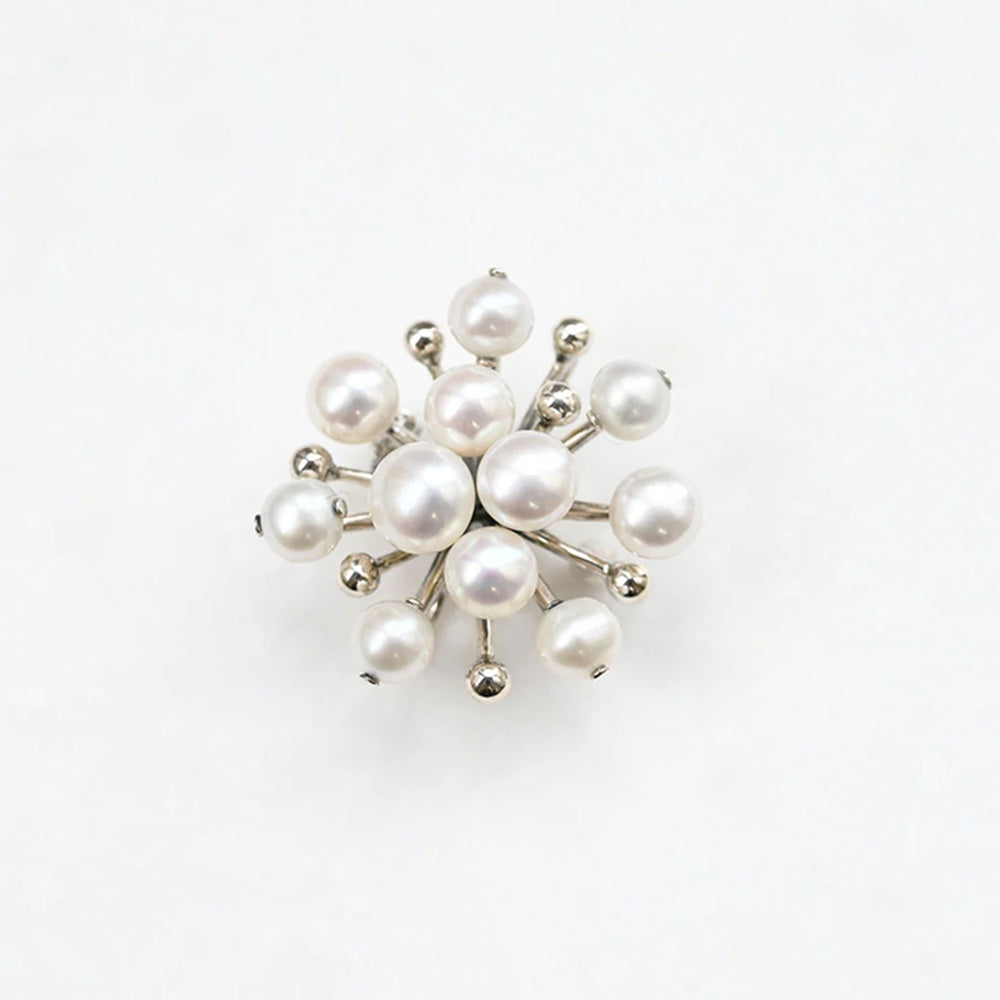 パール シルバーブローチ兼ペンダントトップ(淡水真珠/6月誕生石)《25V01501》