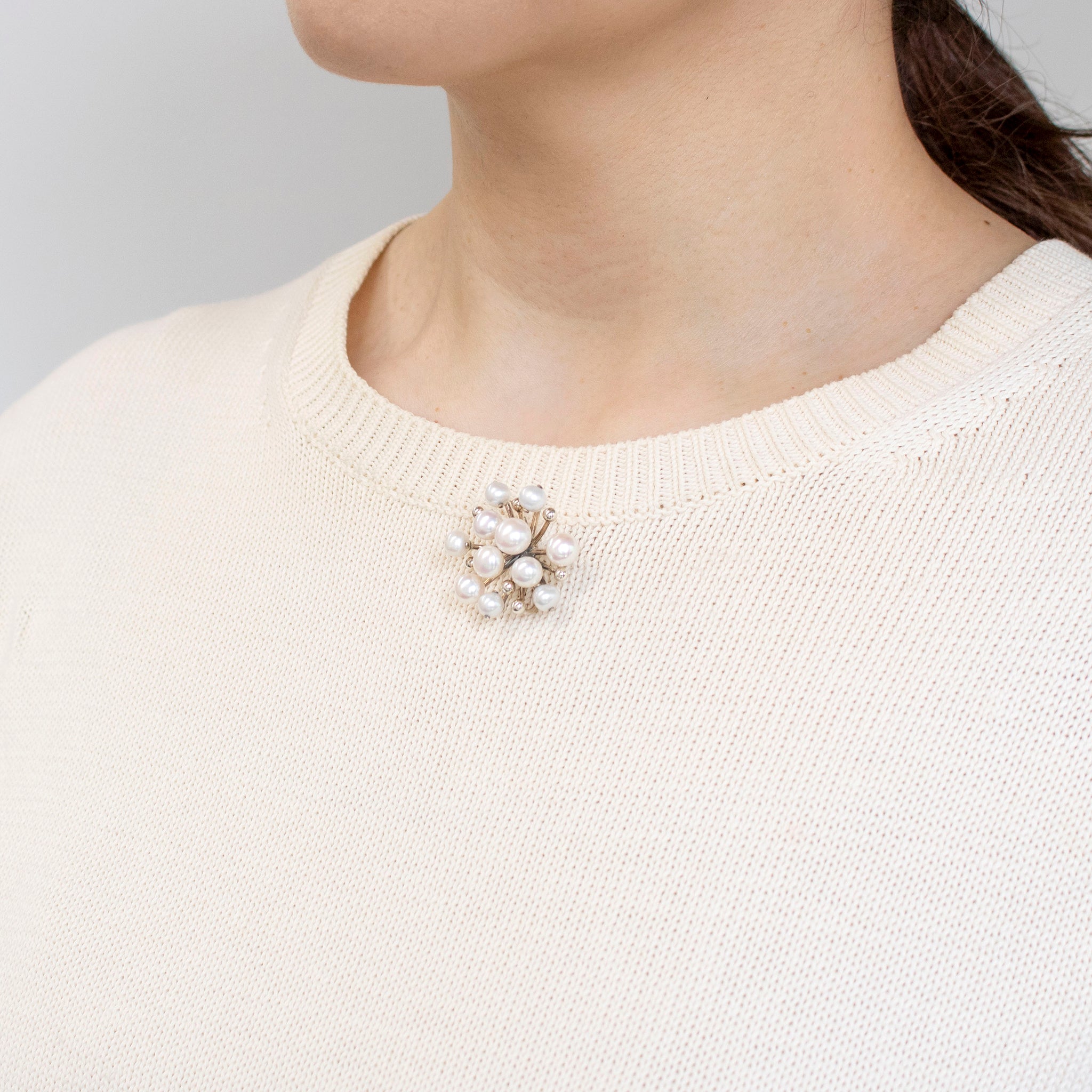 パール シルバーブローチ兼ペンダントトップ(淡水真珠/6月誕生石)《25V01501》