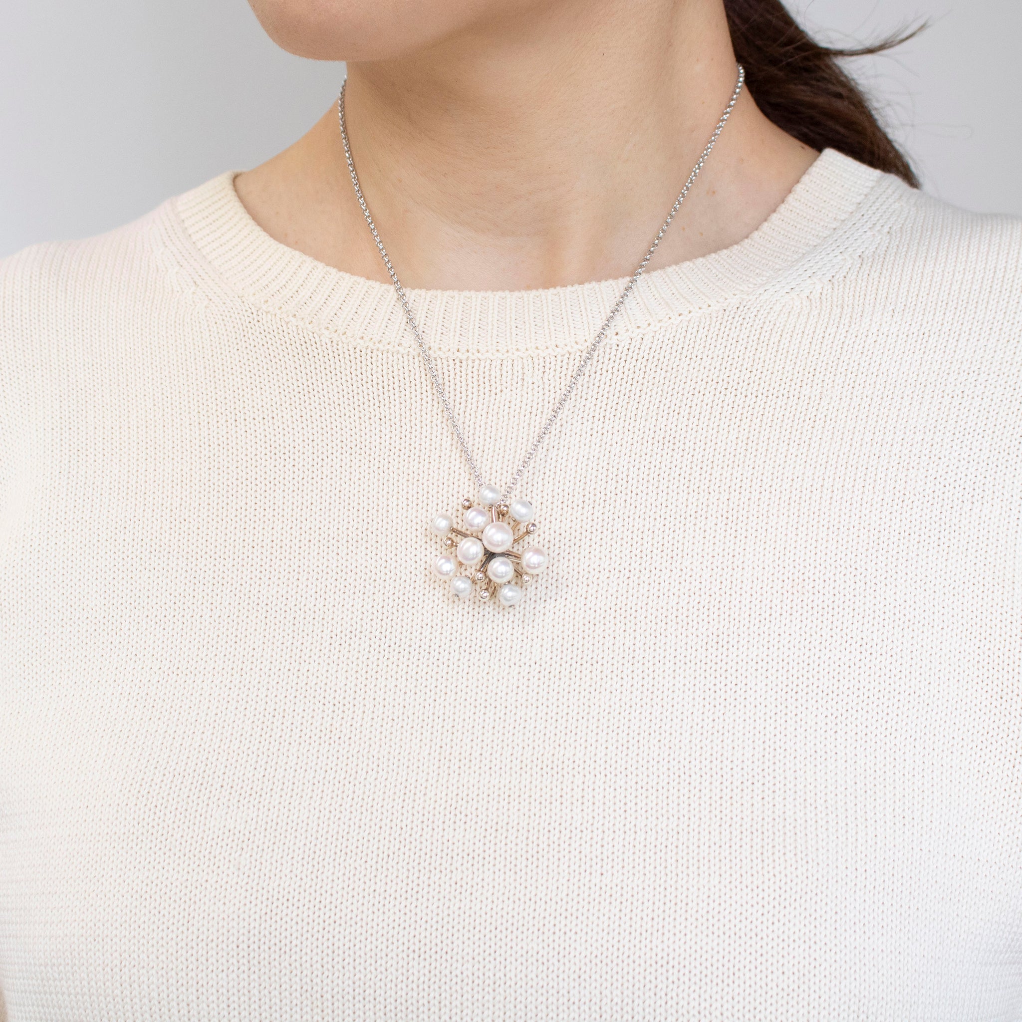 パール シルバーブローチ兼ペンダントトップ(淡水真珠/6月誕生石)《25V01501》