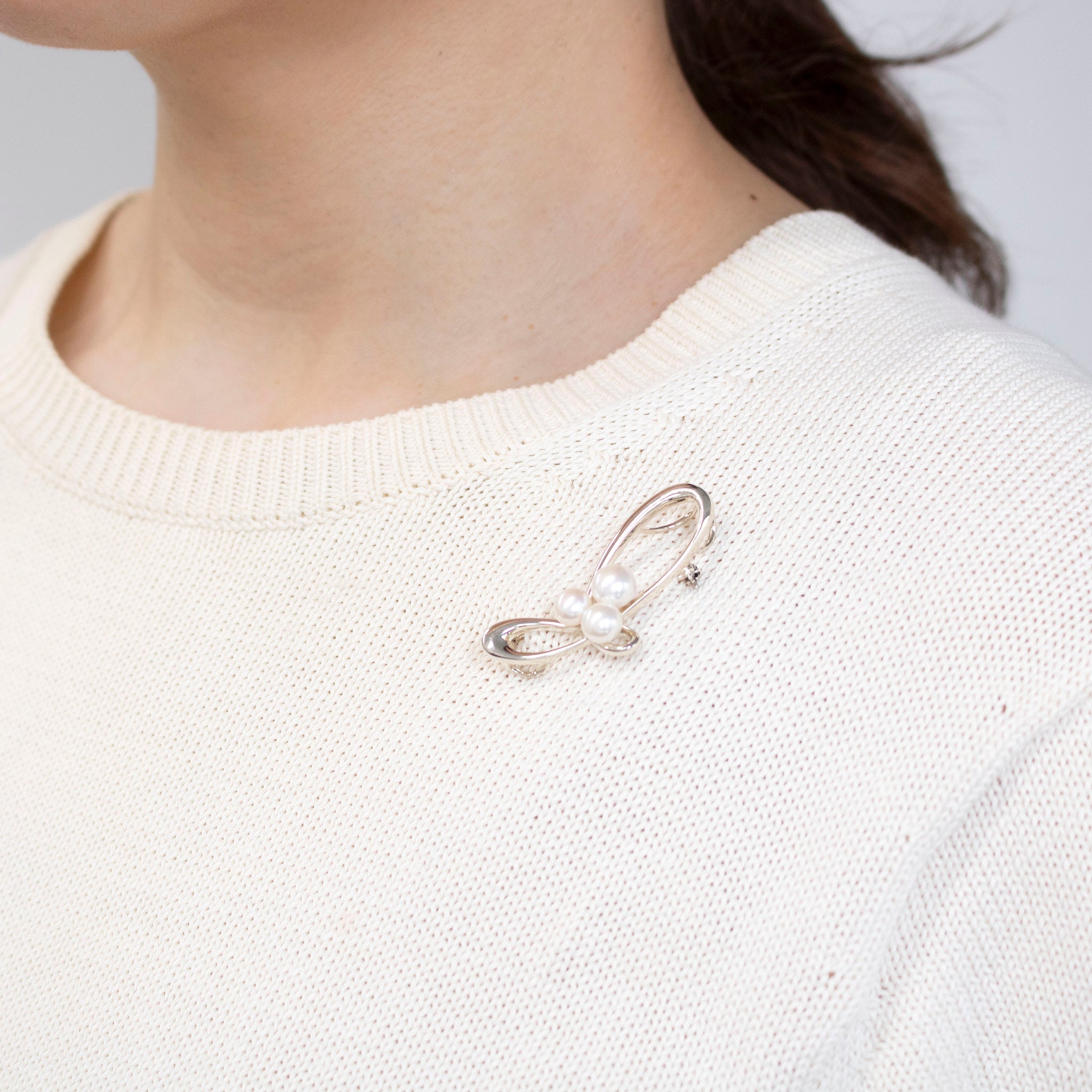 パール シルバーブローチ兼ペンダントトップ(淡水真珠/6月誕生石)《25V01502》