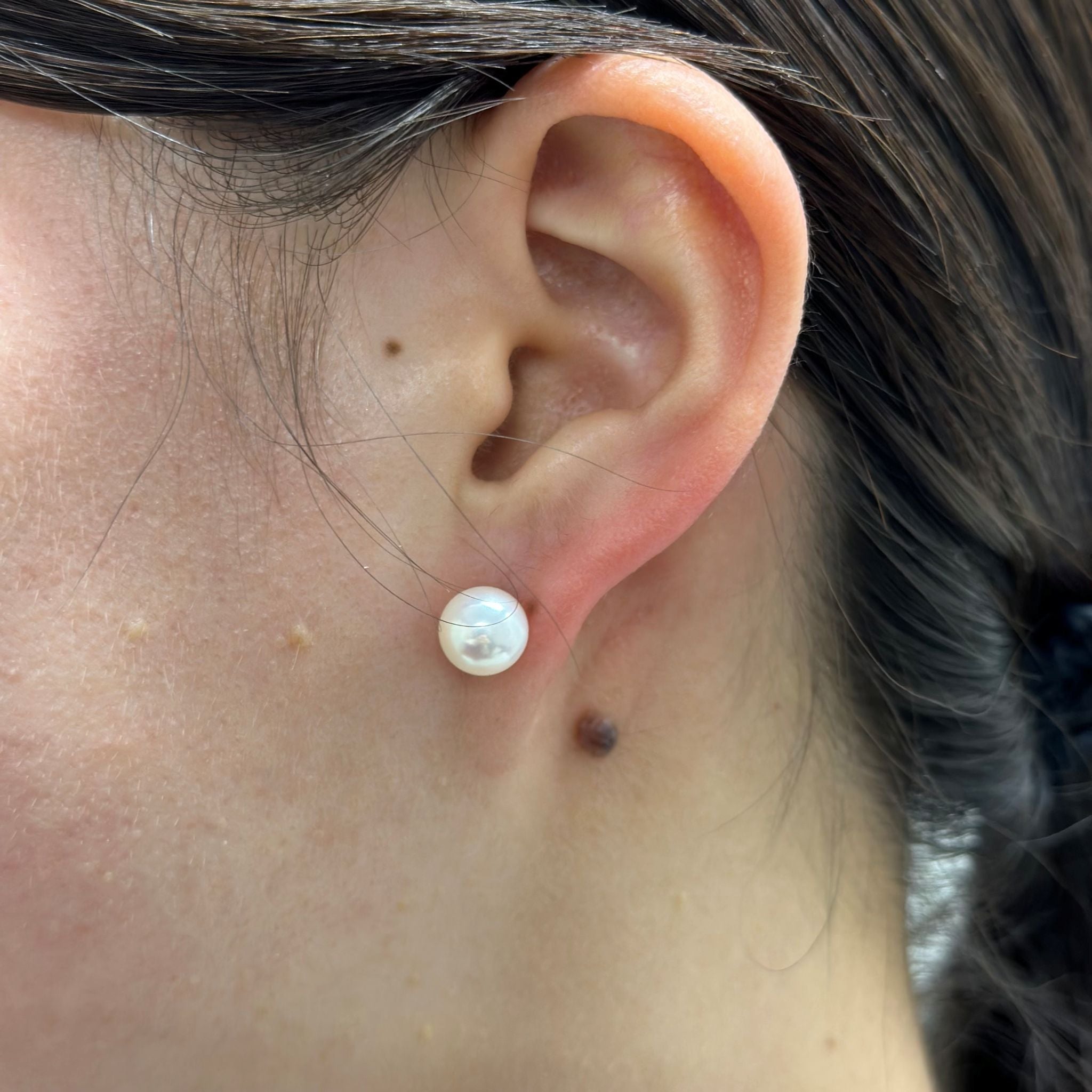 パール プラチナピアス(淡水真珠/8mm/6月誕生石)《25V01505》