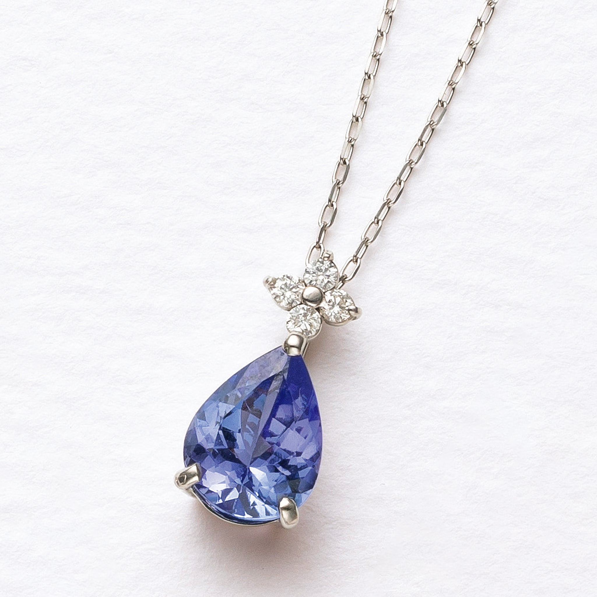 タンザナイト/ダイヤモンド プラチナネックレス(12月誕生石)《25V01609》