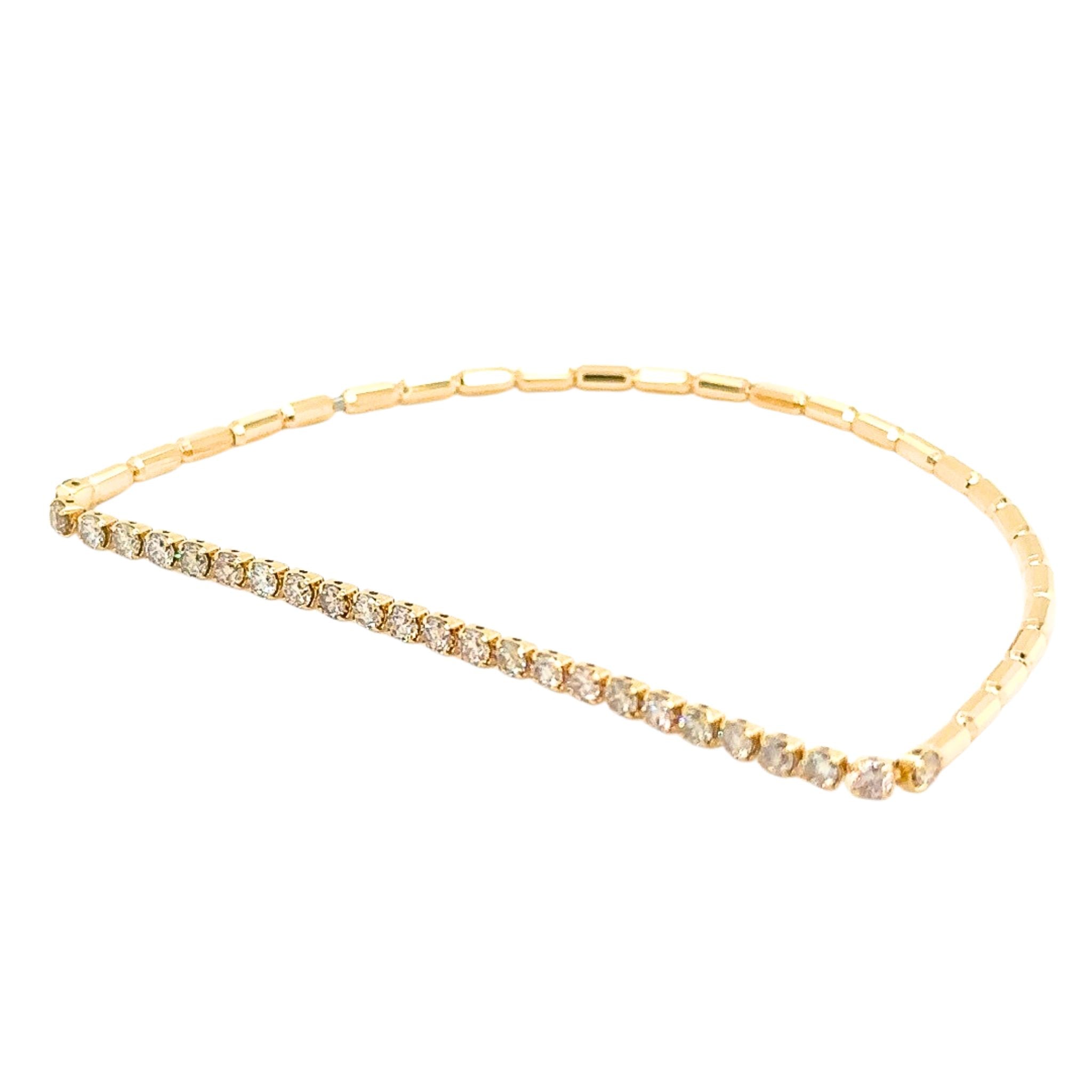 ダイヤモンド K18ブレスレット(計1カラット/ストレッチタイプ/4月誕生石)《25V01801》