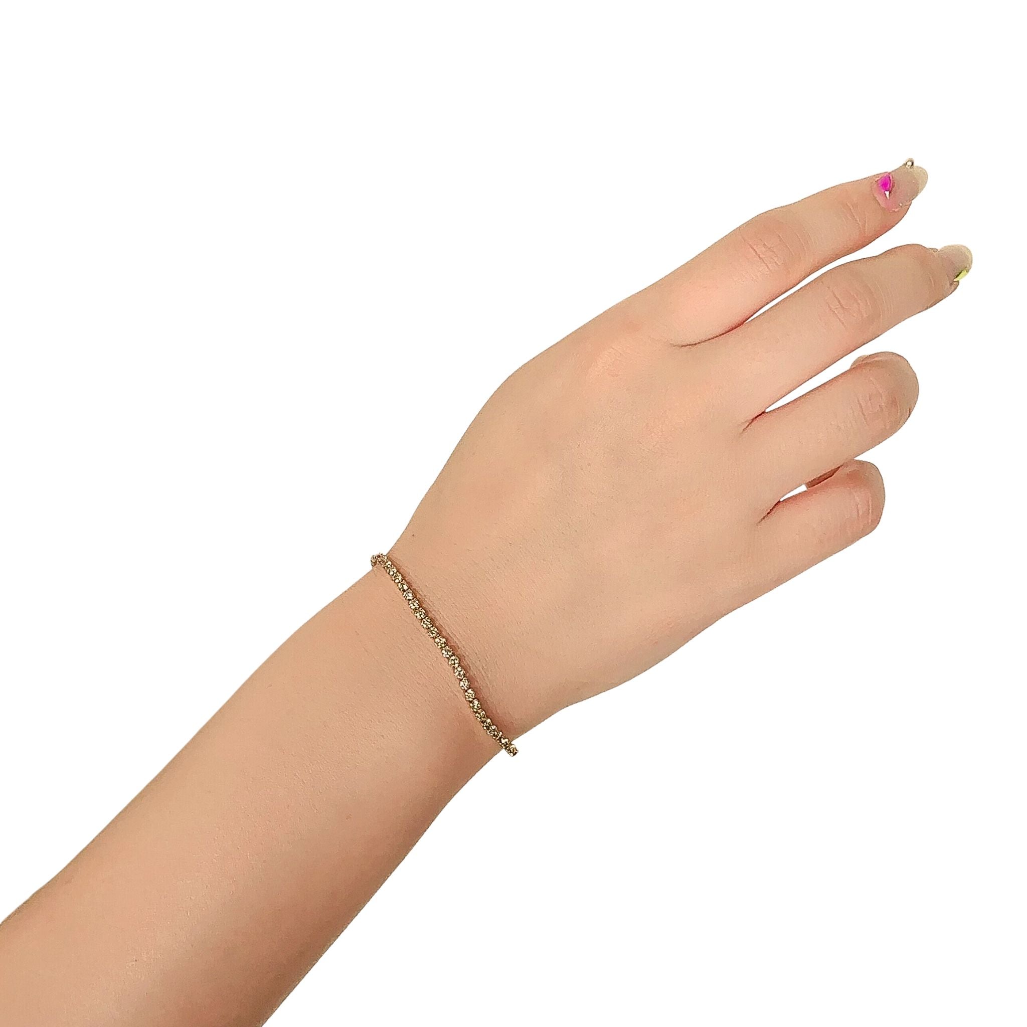 ダイヤモンド K18ブレスレット(計1カラット/ストレッチタイプ/4月誕生石)《25V01801》