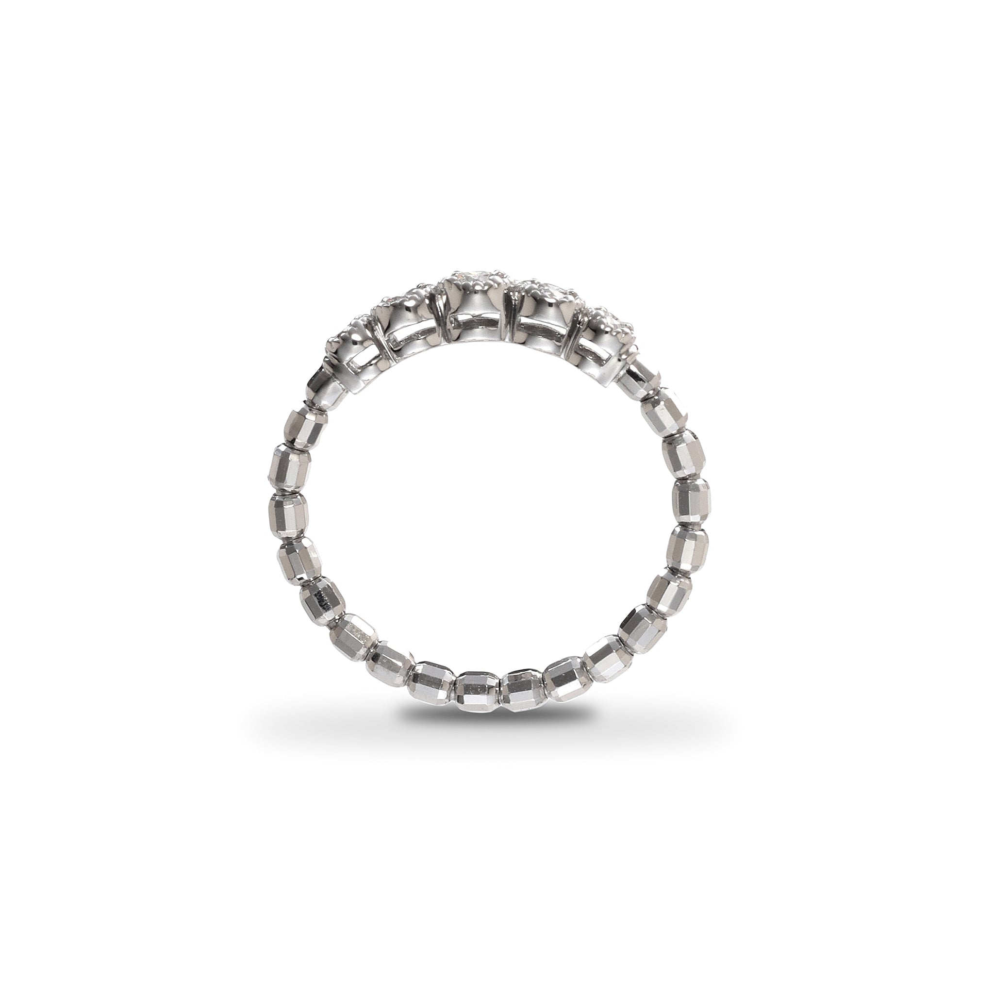 ダイヤモンド プラチナリング(ミル打ち風/フリーサイズ/4月誕生石)《25V01803》