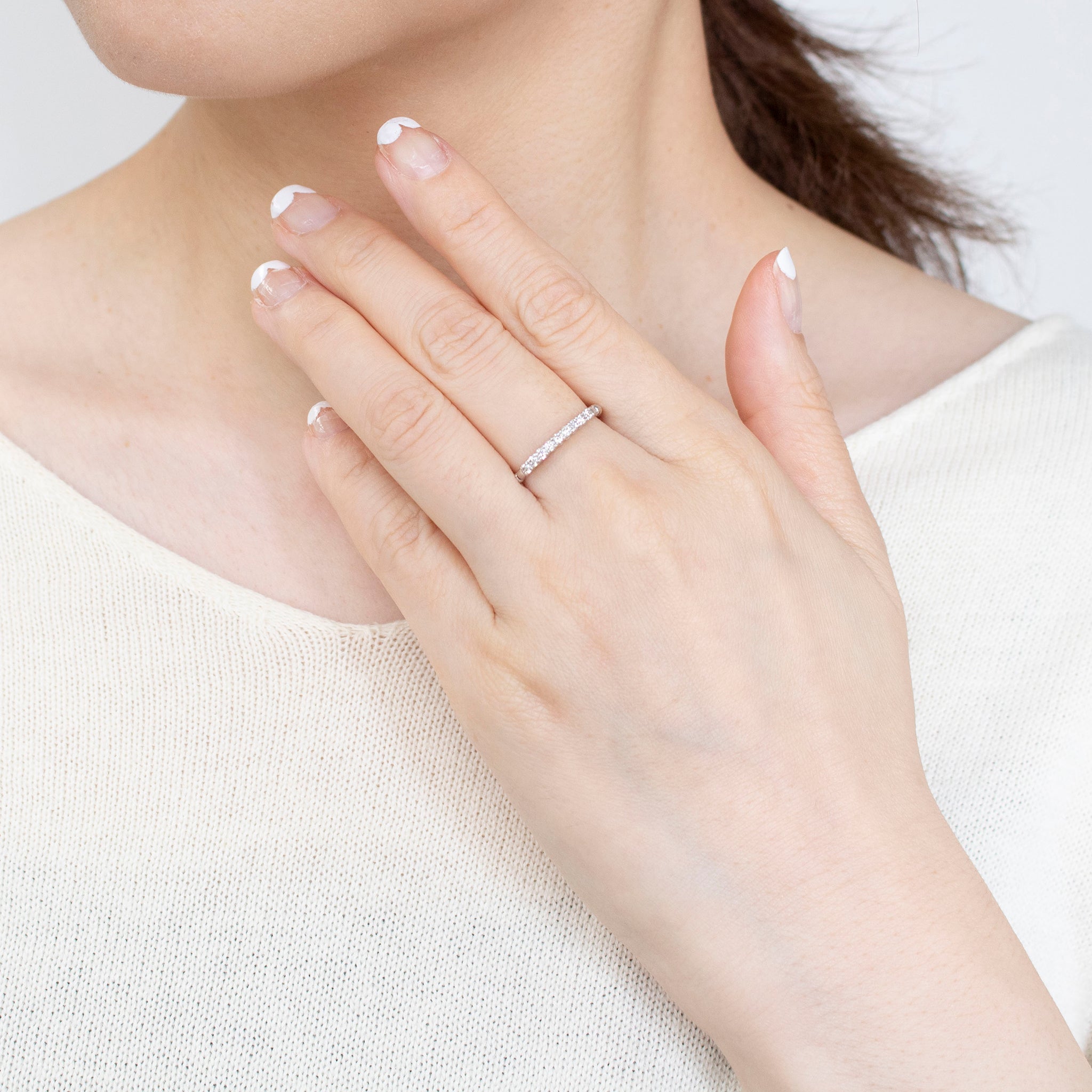 ダイヤモンド プラチナリング(/フリーサイズ/4月誕生石)《25V01804》