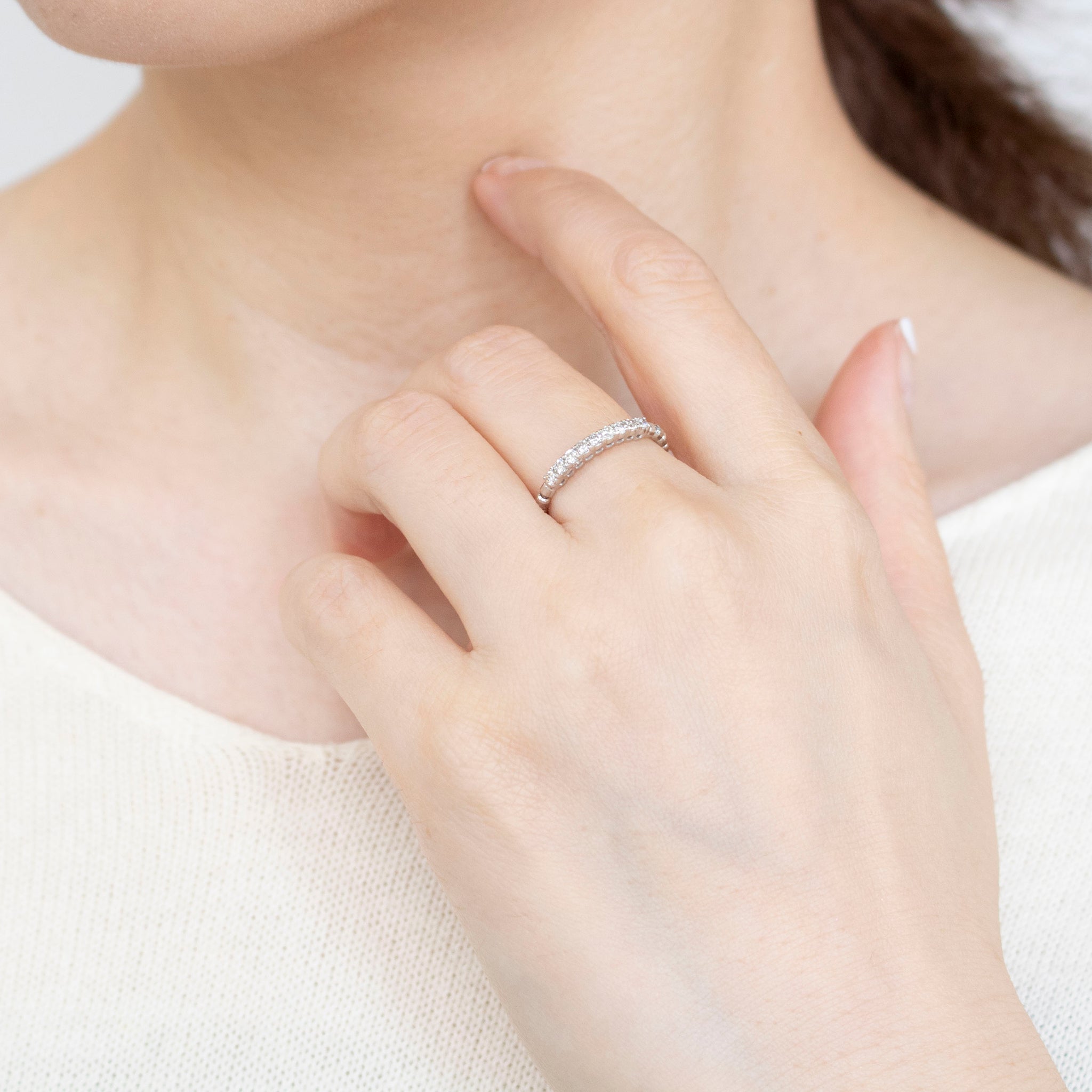 ダイヤモンド プラチナリング(/フリーサイズ/4月誕生石)《25V01804》