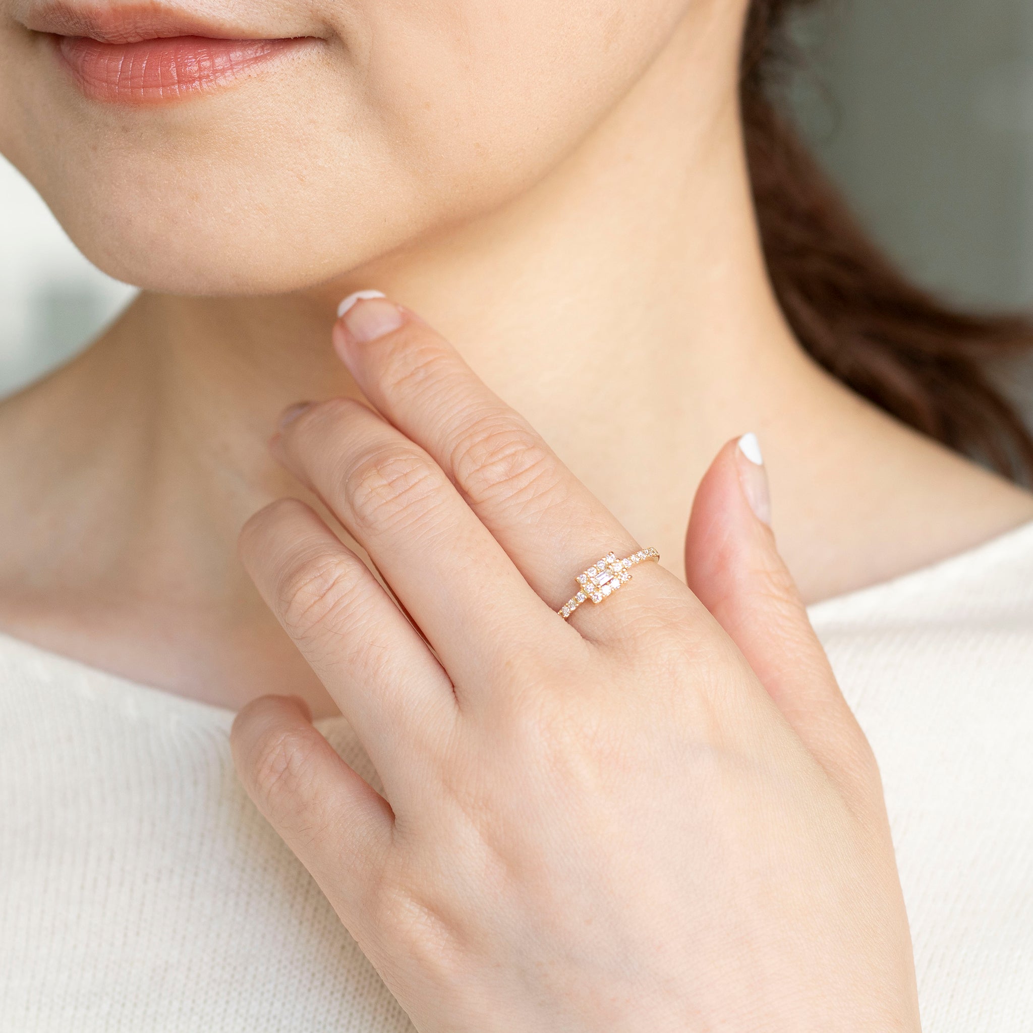 ダイヤモンド K18リング(4月誕生石)《25V01808》