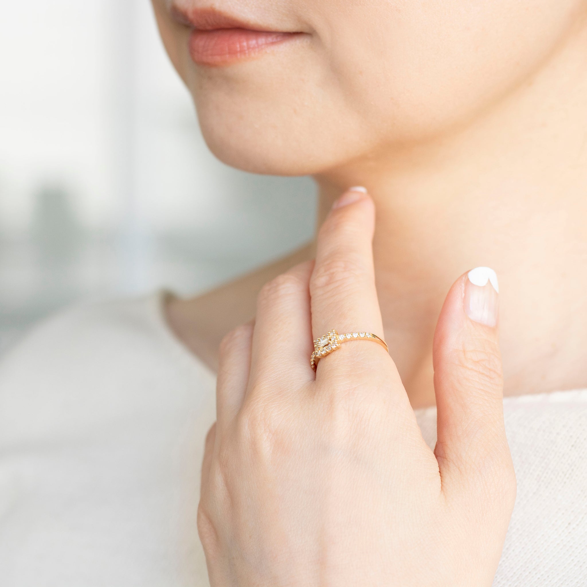 ダイヤモンド K18リング(4月誕生石)《25V01808》