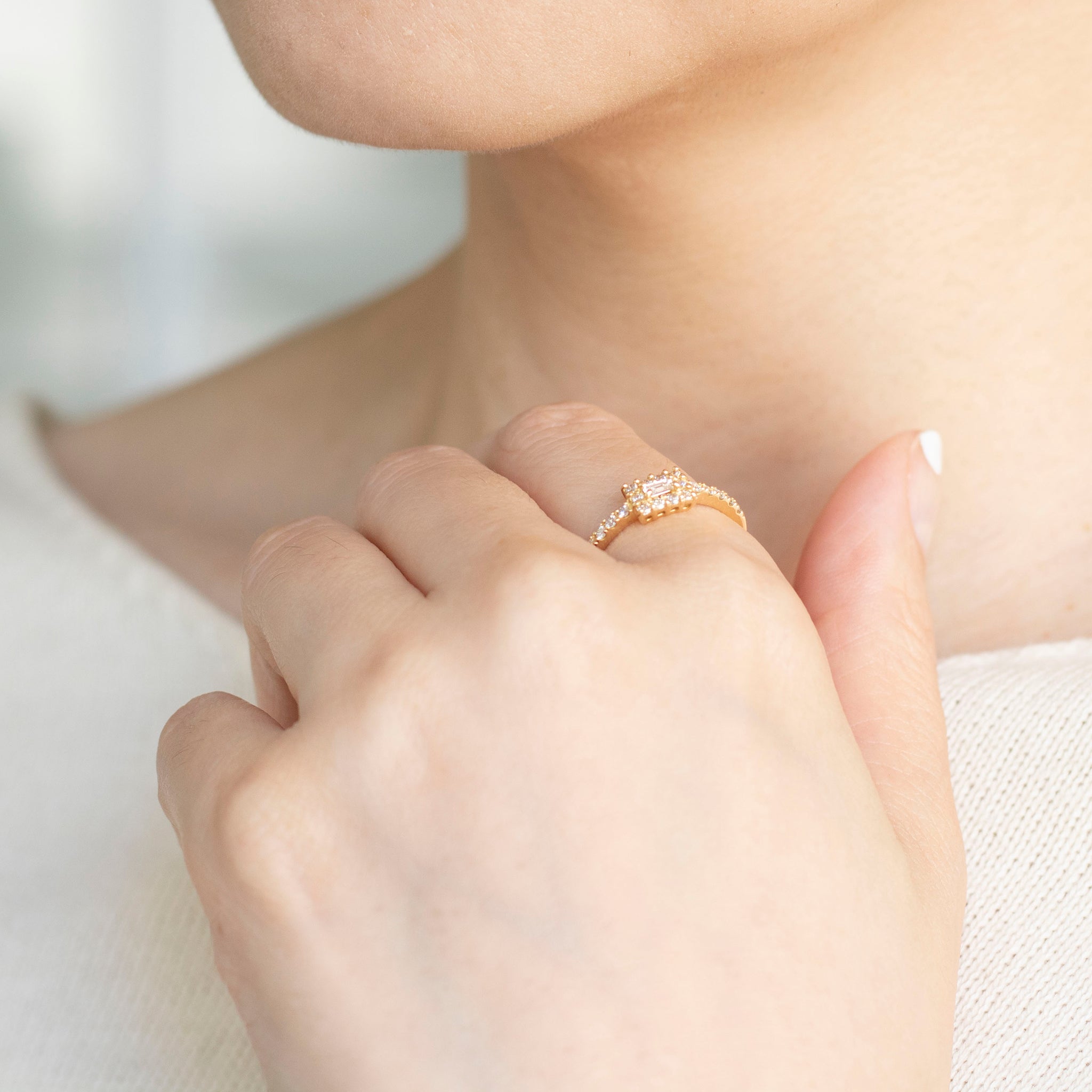 ダイヤモンド K18リング(4月誕生石)《25V01808》