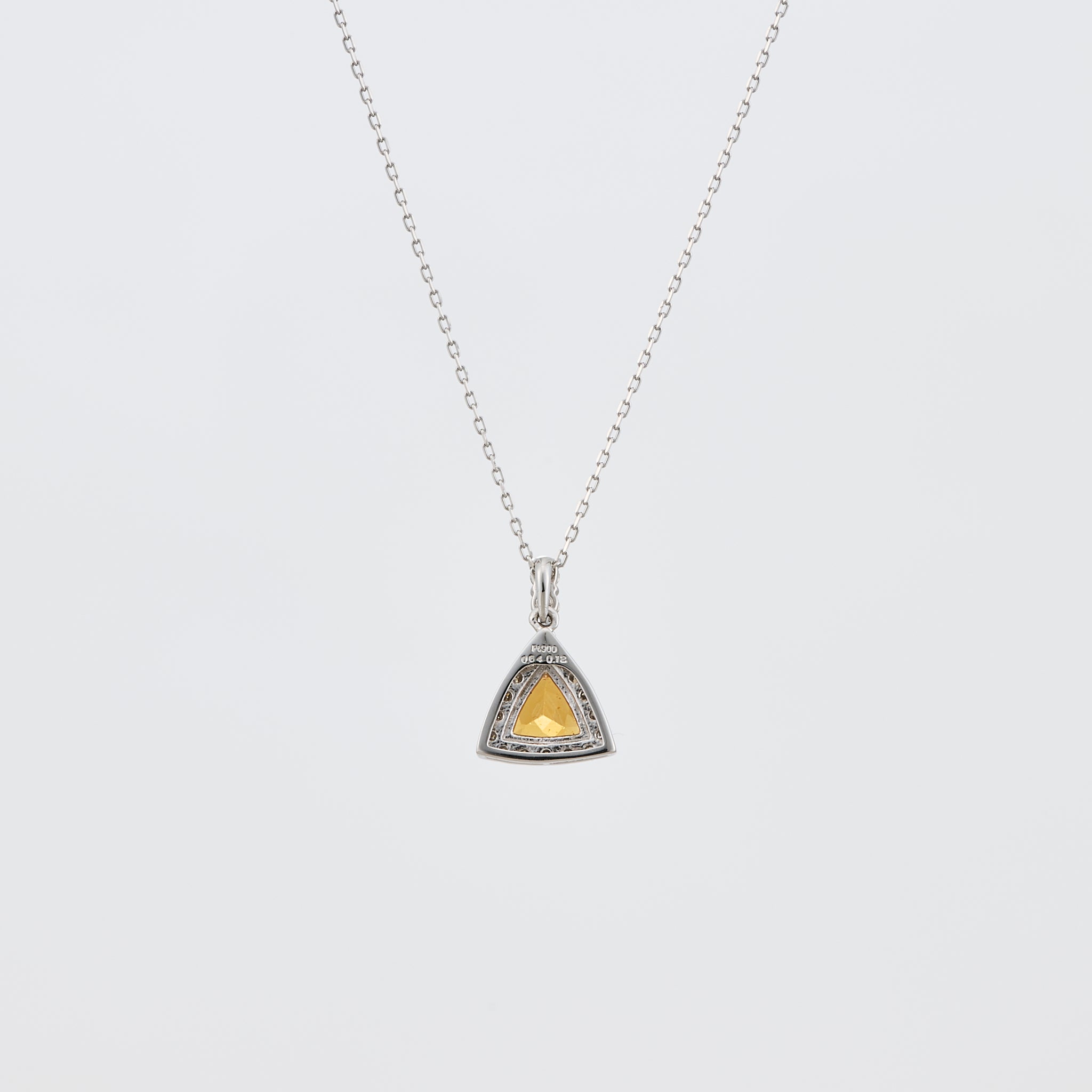 スペサルティンガーネット/ダイヤモンド プラチナネックレス(トリリアントカット/1月誕生石)《25V01905》