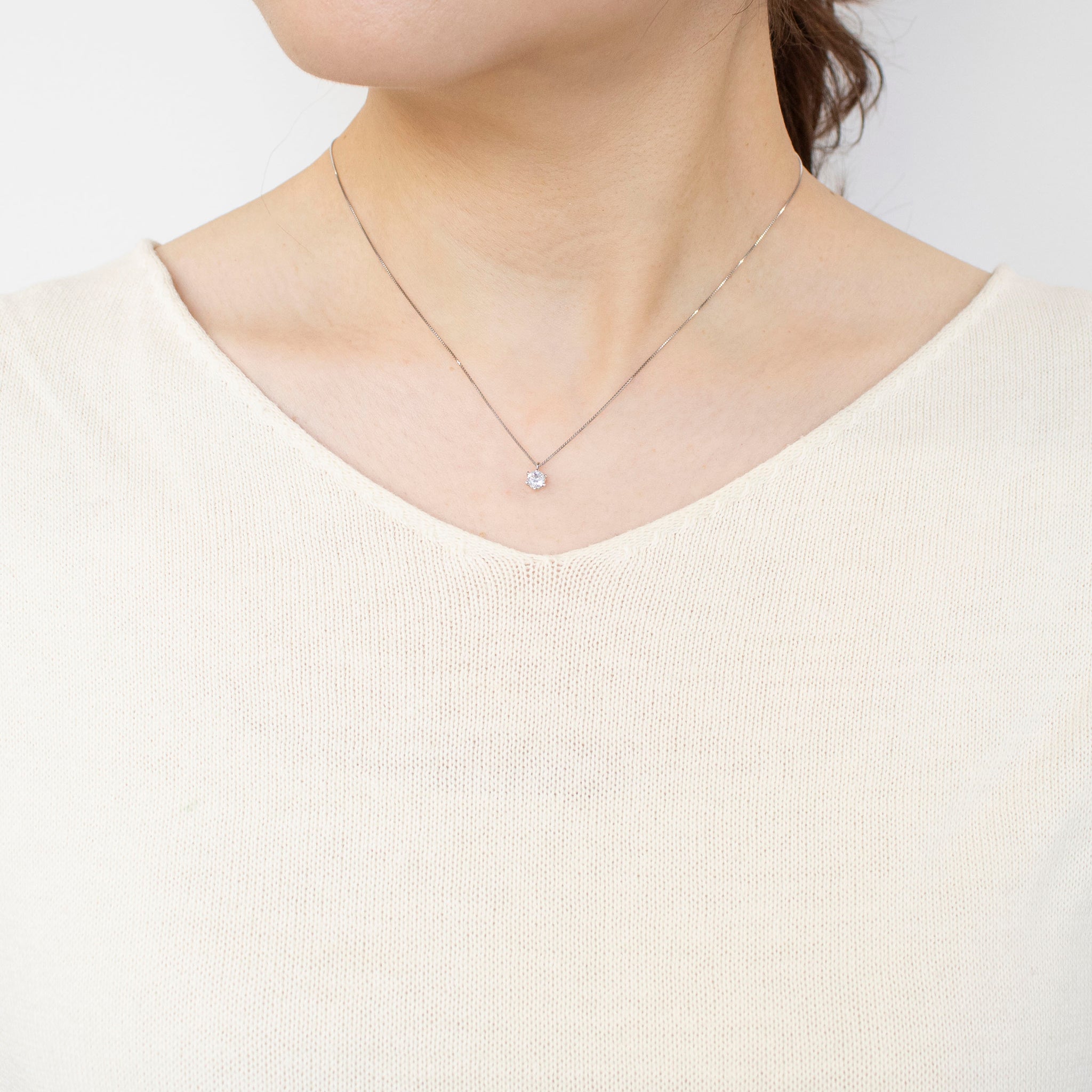 ダイヤモンド プラチナネックレス(0.3カラット/Iカラー/VS2/EX/4月誕生石/グレーディングレポート付)《25V02001》