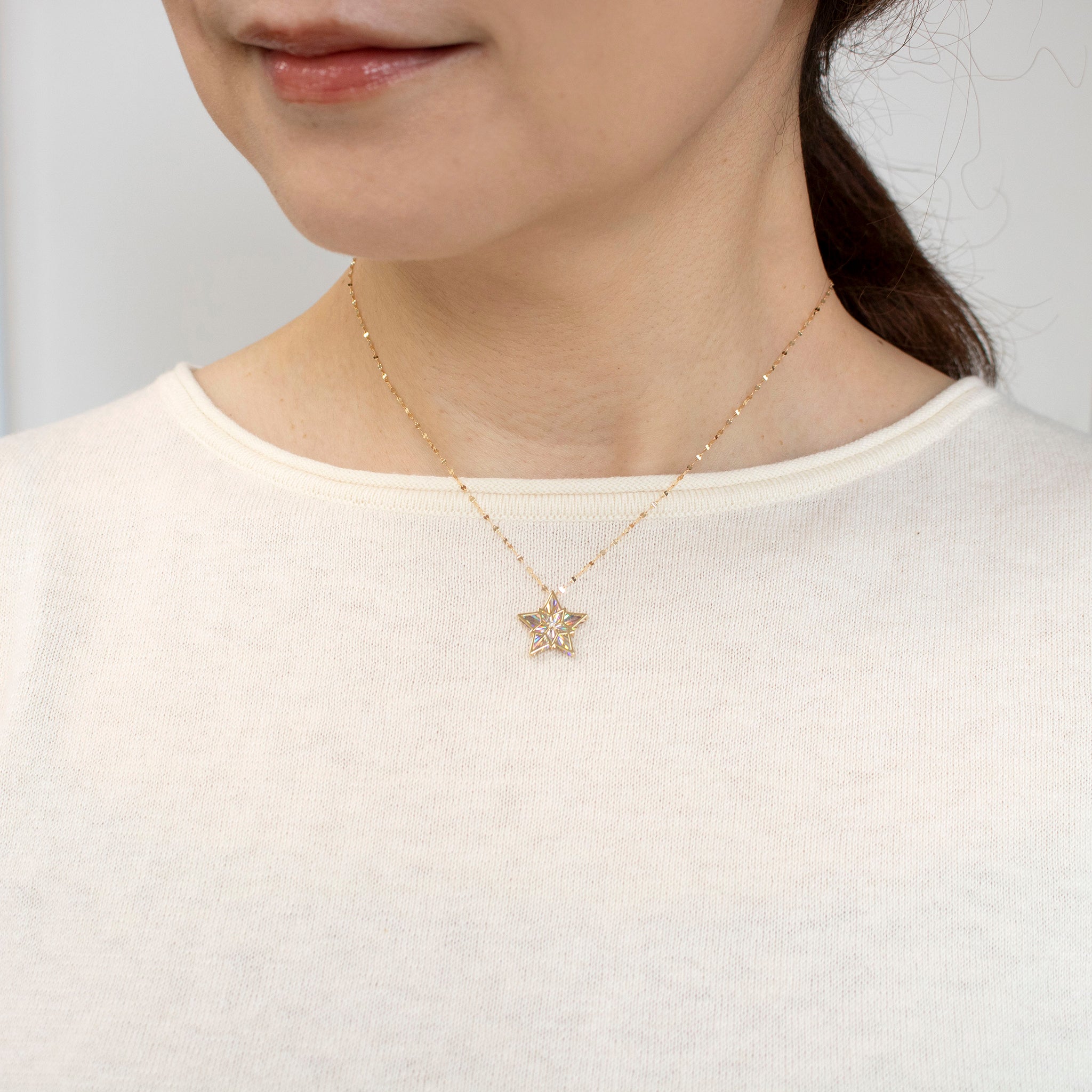 【限定5点】ダイヤモンド K18ネックレス(星モチーフ/4月誕生石)《25V02002》