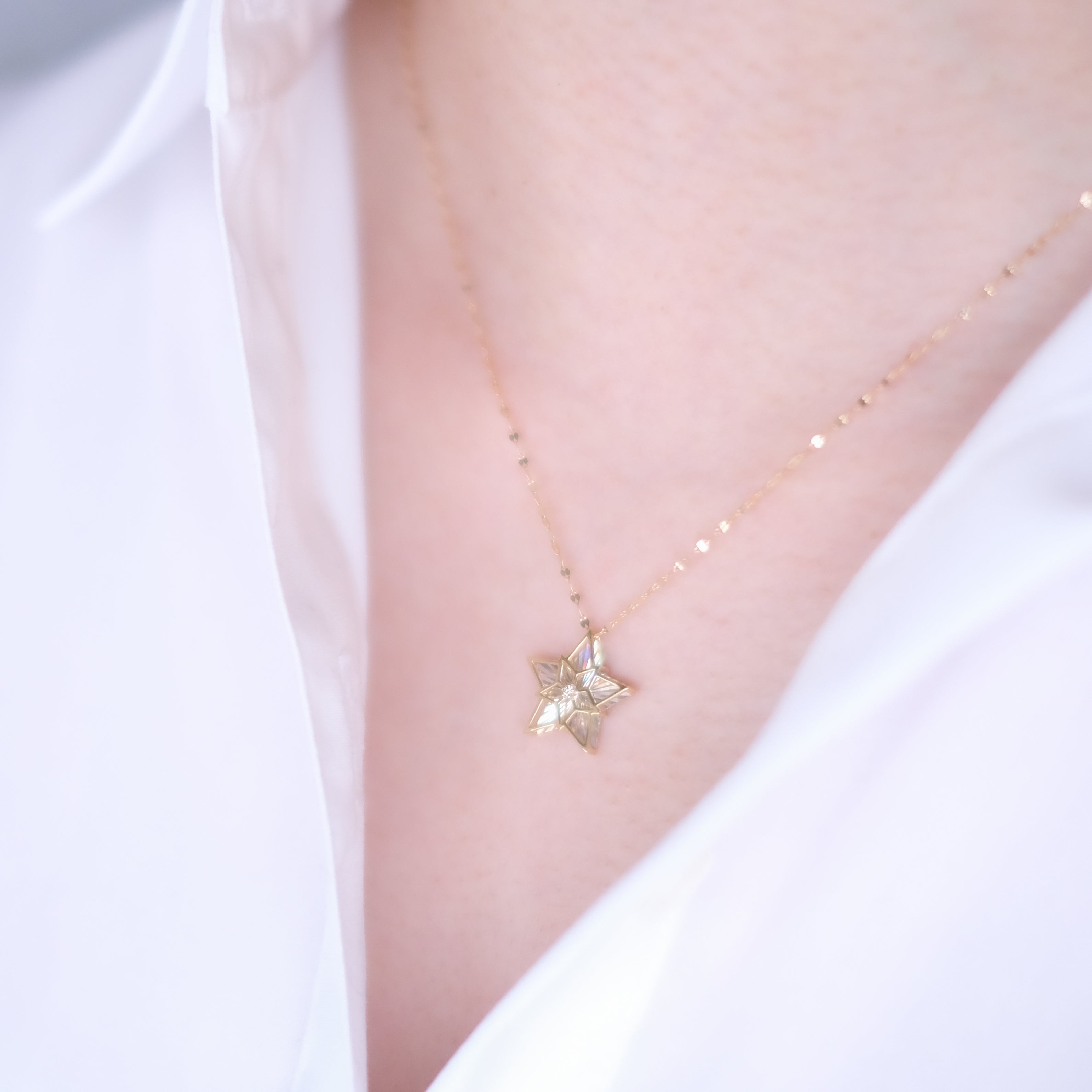 限定5点】ダイヤモンド K18ネックレス(星モチーフ/4月誕生石