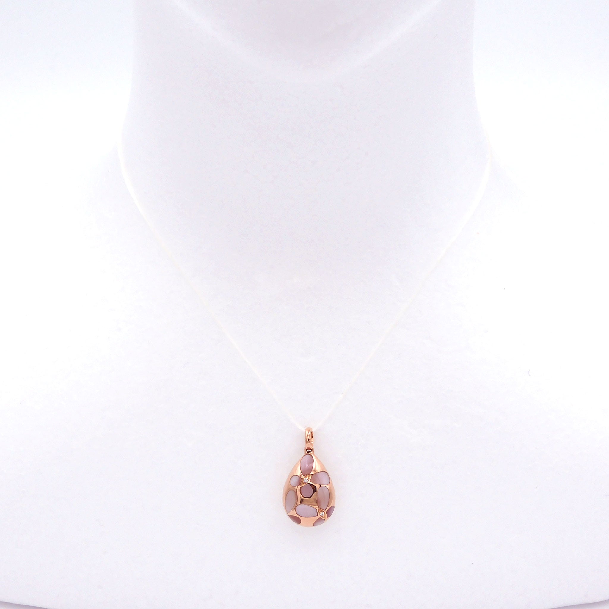 【限定6点】シェル/ダイヤモンド K18ペンダント(蝶モチーフ)《25V02105》