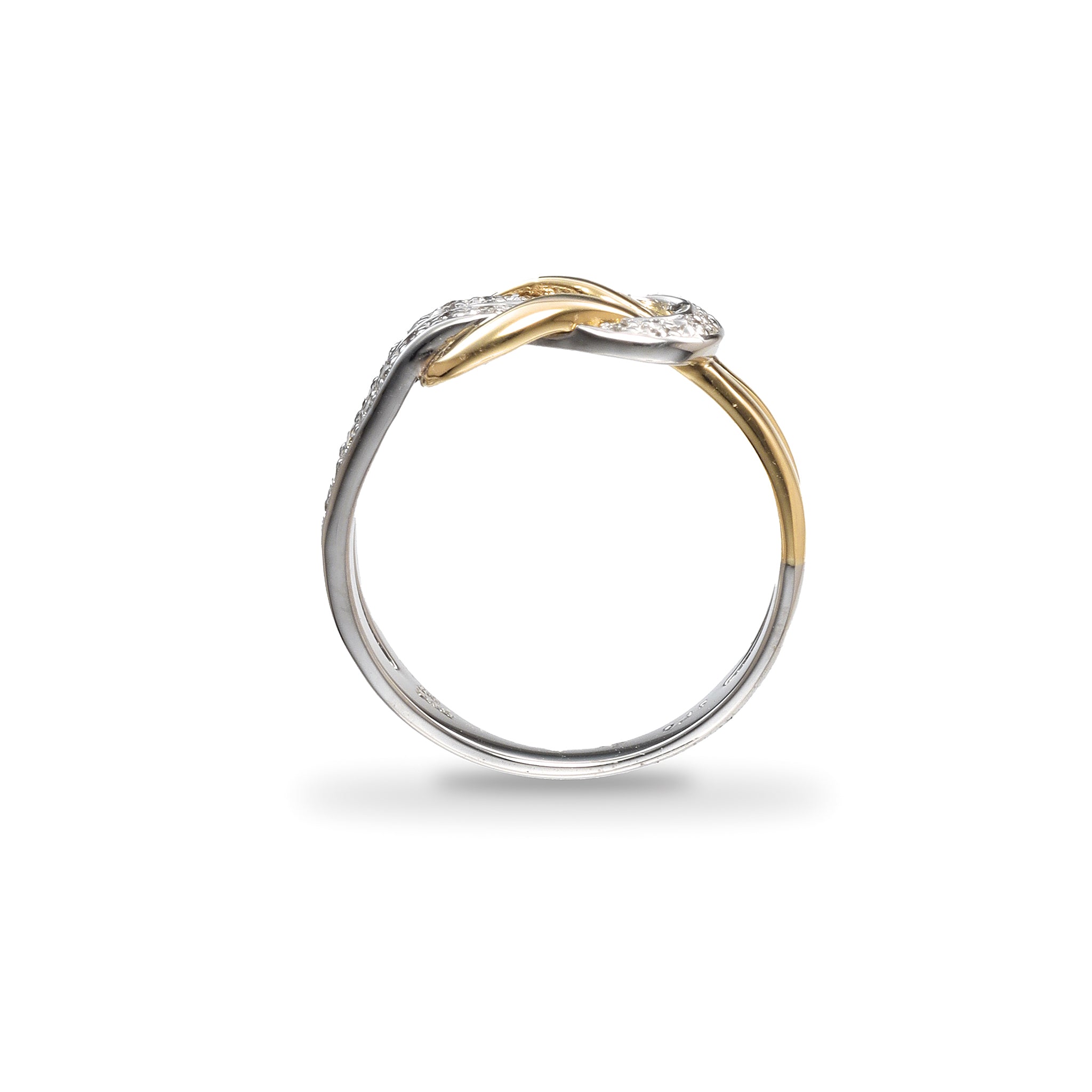 ダイヤモンド K18/プラチナリング(コンビカラー/4月誕生石/鑑別書付)《25V02108》