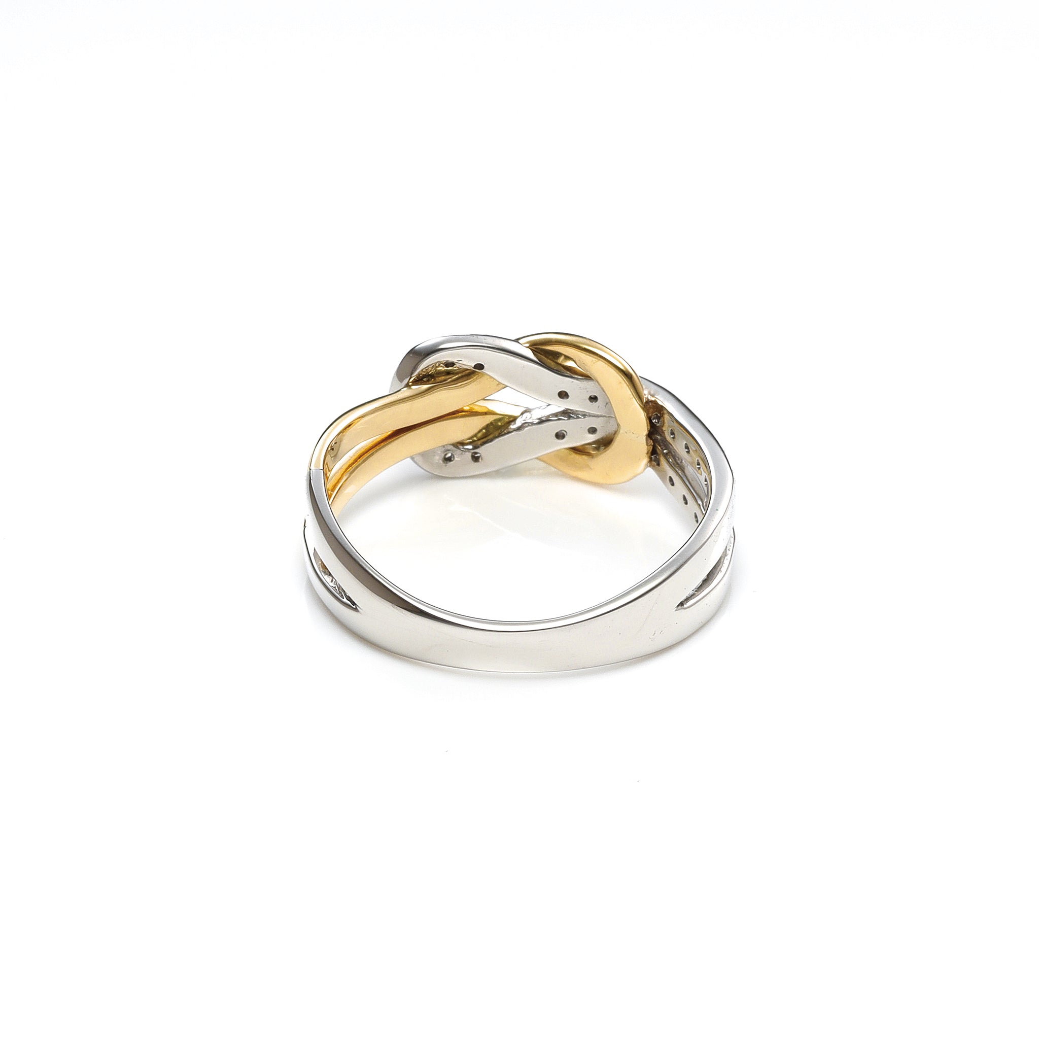 ダイヤモンド K18/プラチナリング(コンビカラー/4月誕生石/鑑別書付)《25V02108》