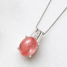 ロードクロサイト/ダイヤモンド プラチナネックレス(3.5カラット)《25V02109》