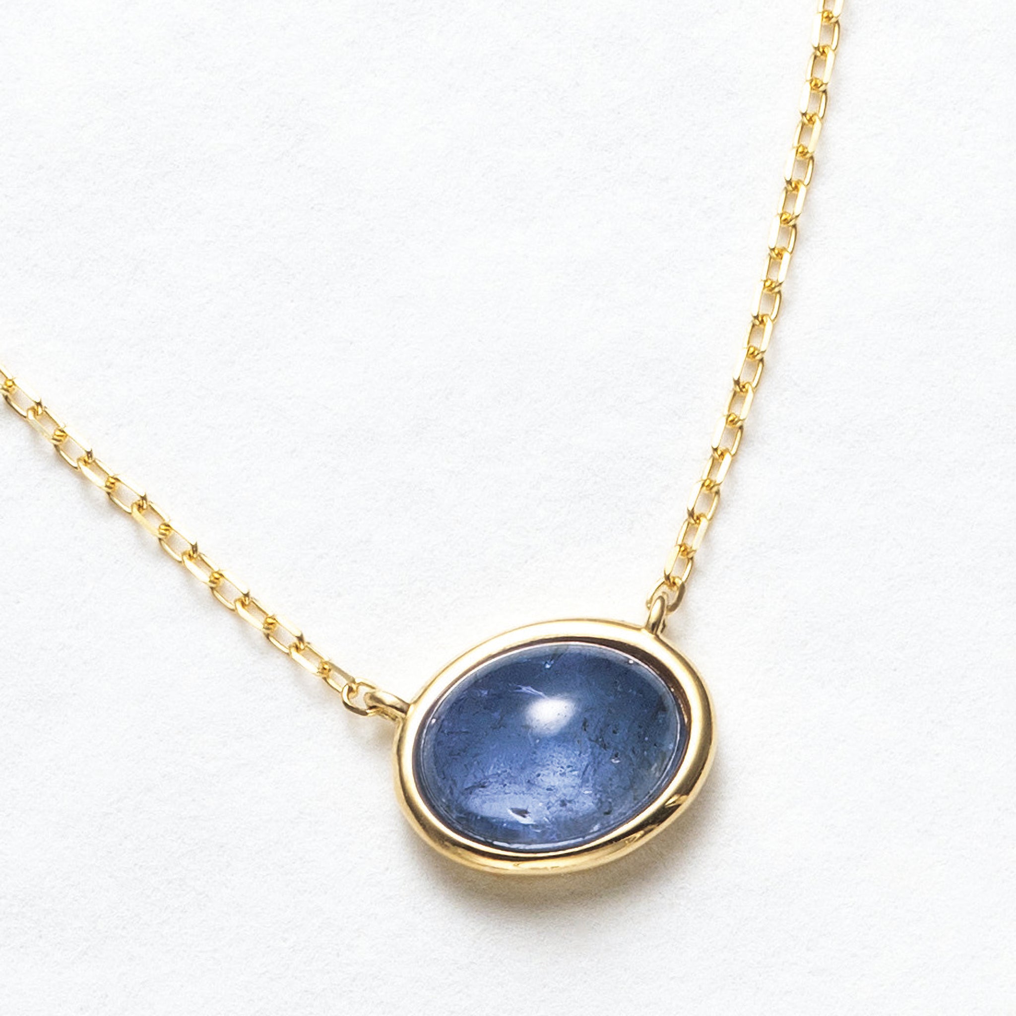 タンザナイト K10ネックレス(1.2カラット/カボション/12月誕生石)《25V02205》