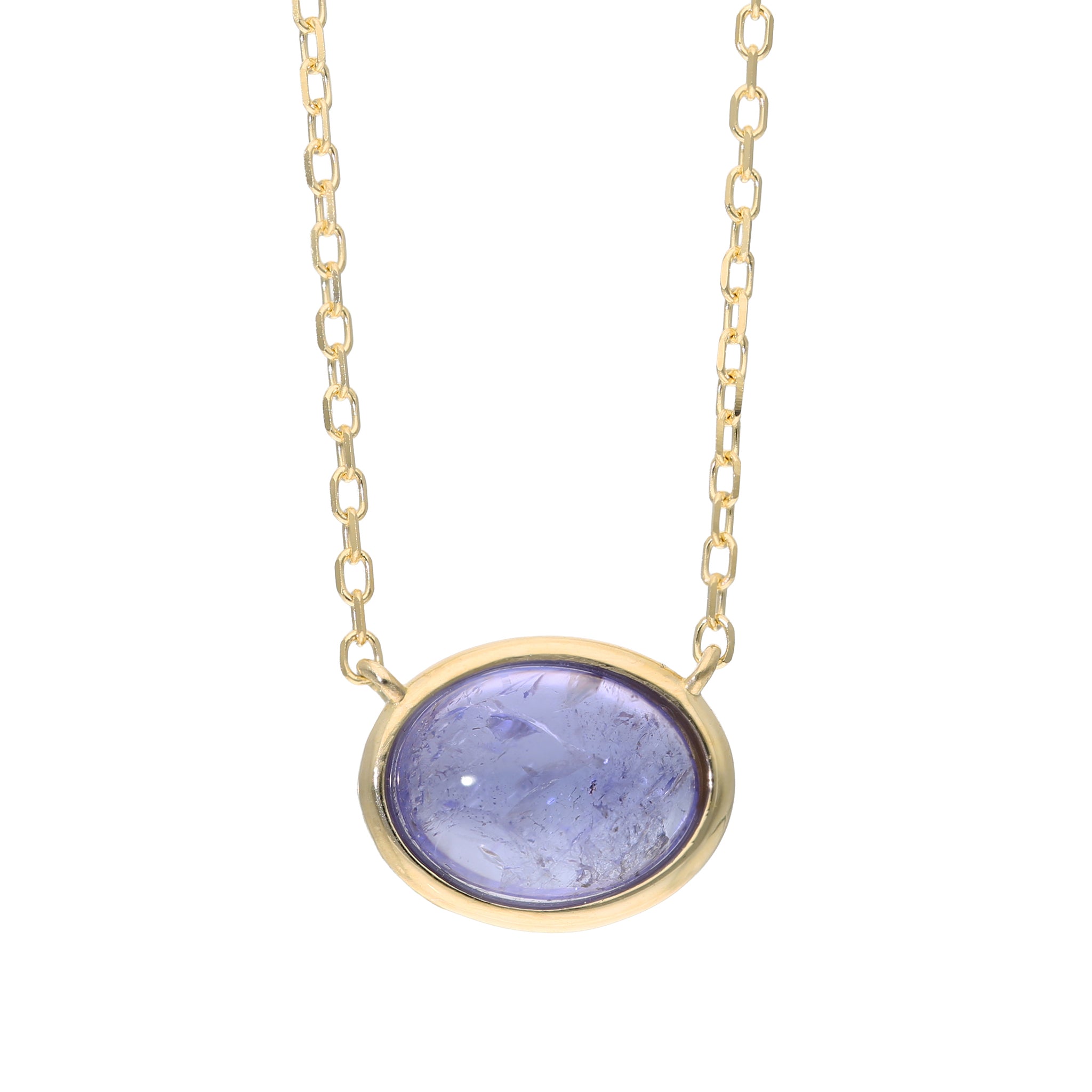 タンザナイト K10ネックレス(1.2カラット/カボション/12月誕生石)《25V02205》