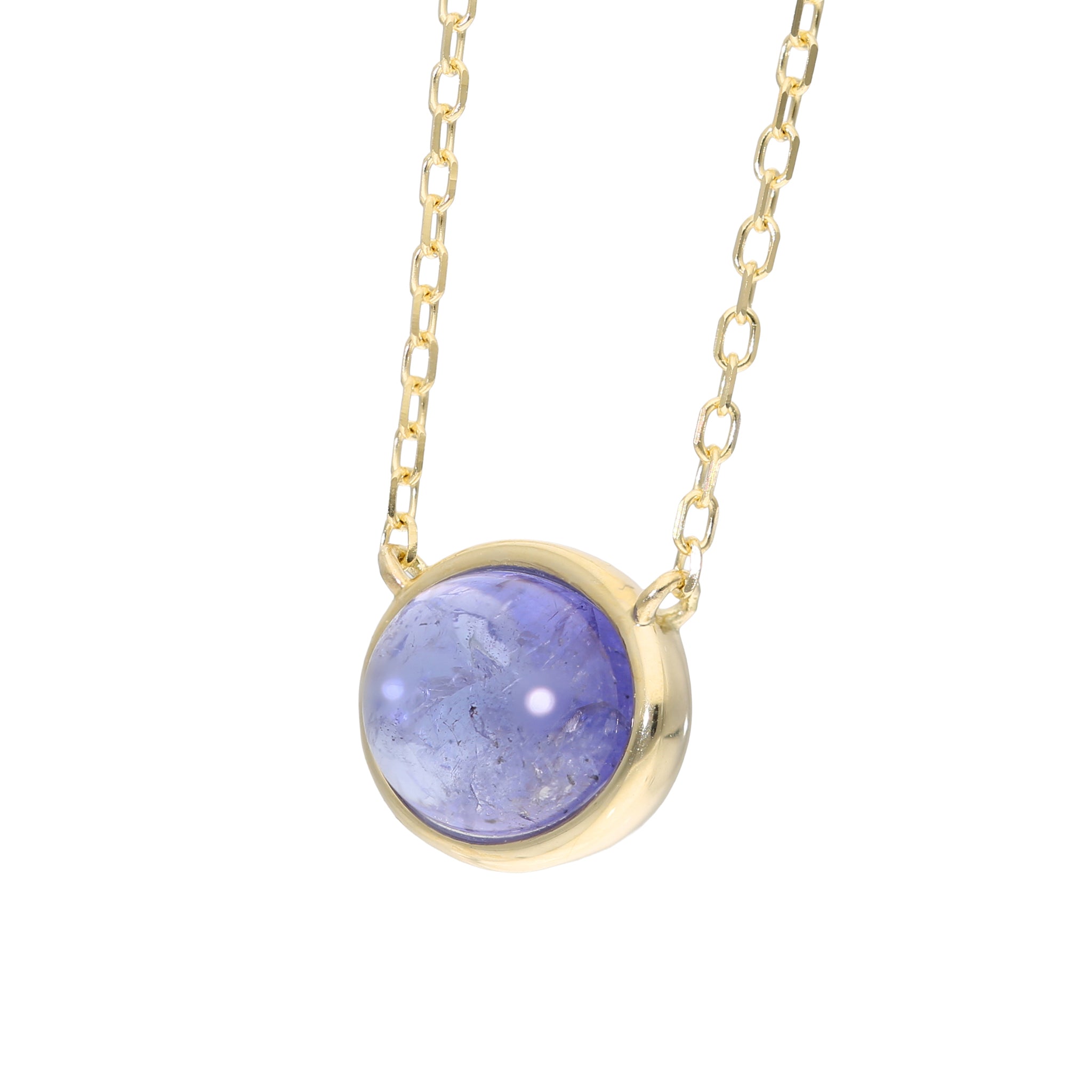 タンザナイト K10ネックレス(1.2カラット/カボション/12月誕生石)《25V02205》