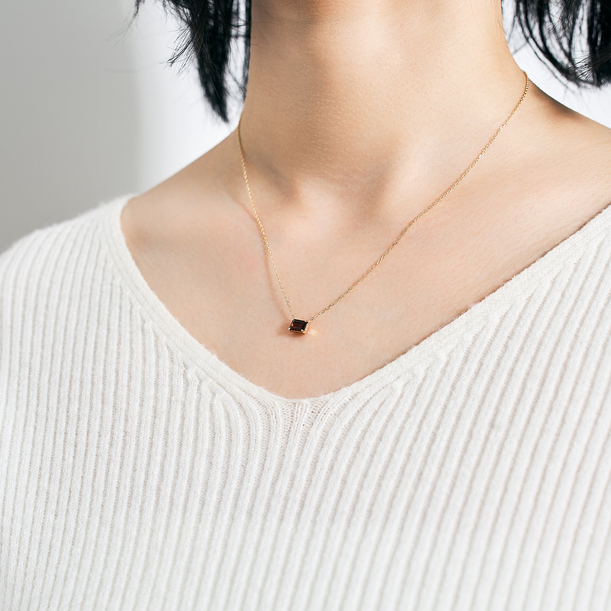 ガーネット K10ネックレス(1月誕生石)《25V02303》