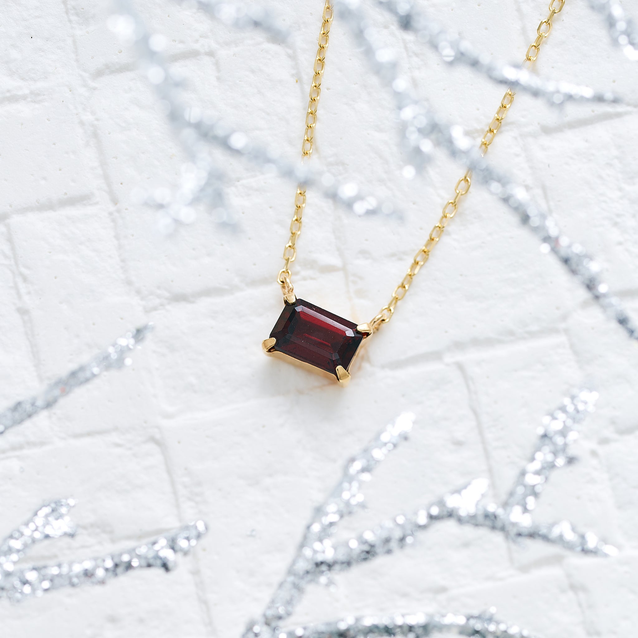 ガーネット K10ネックレス(1月誕生石)《25V02303》