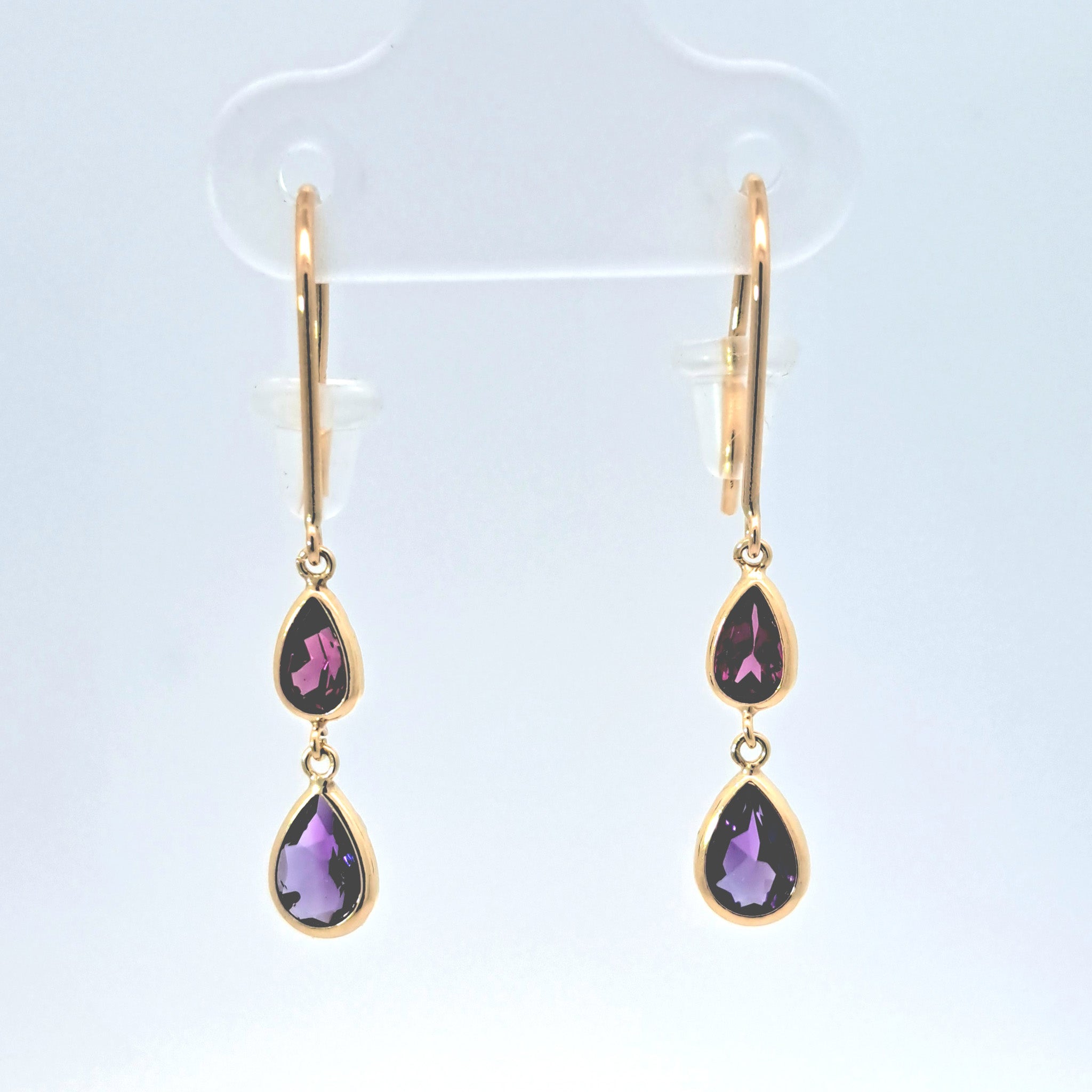 アメシスト/ガーネット K18ピアス(2月誕生石)《25V02311》