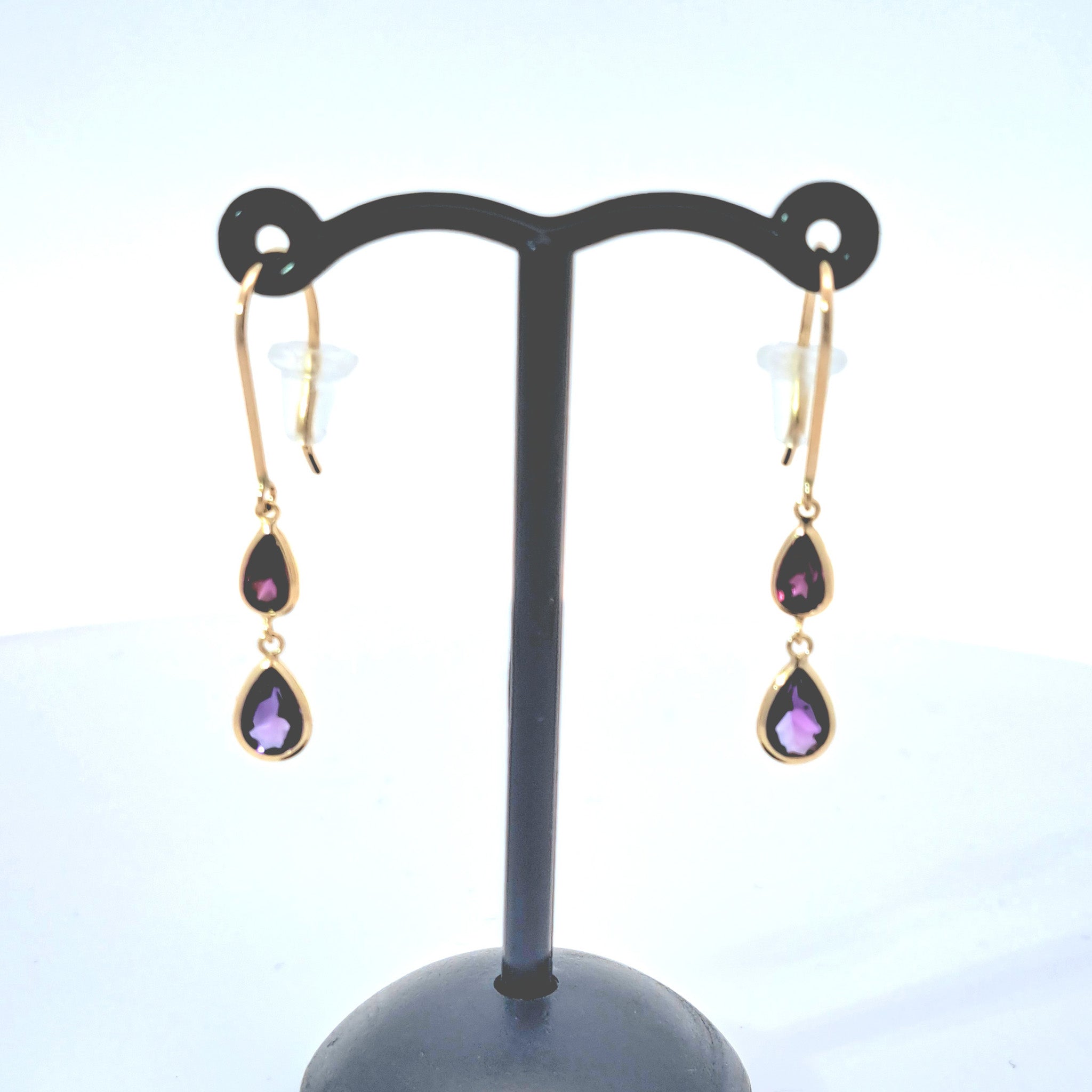 アメシスト/ガーネット K18ピアス(2月誕生石)《25V02311》