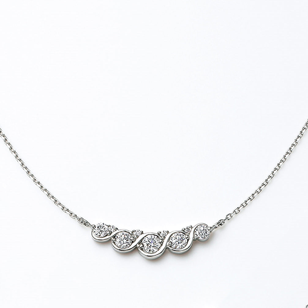 ダイヤモンド プラチナネックレス(4月誕生石)《25V02503》