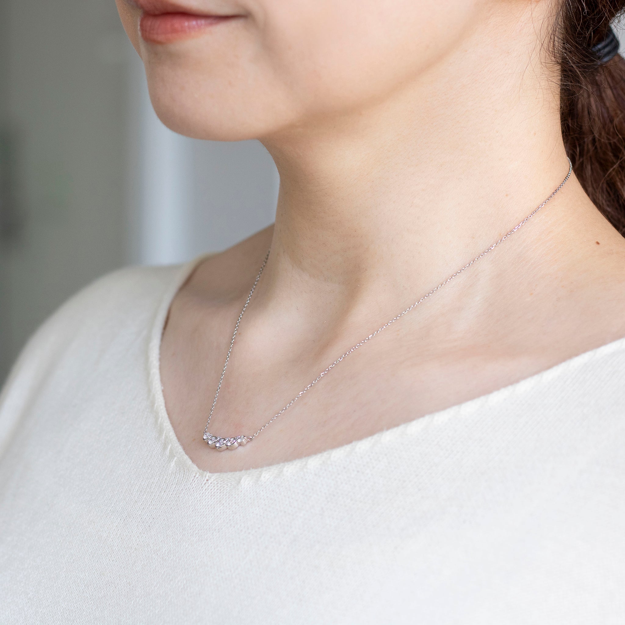 ダイヤモンド プラチナネックレス(4月誕生石)《25V02503》