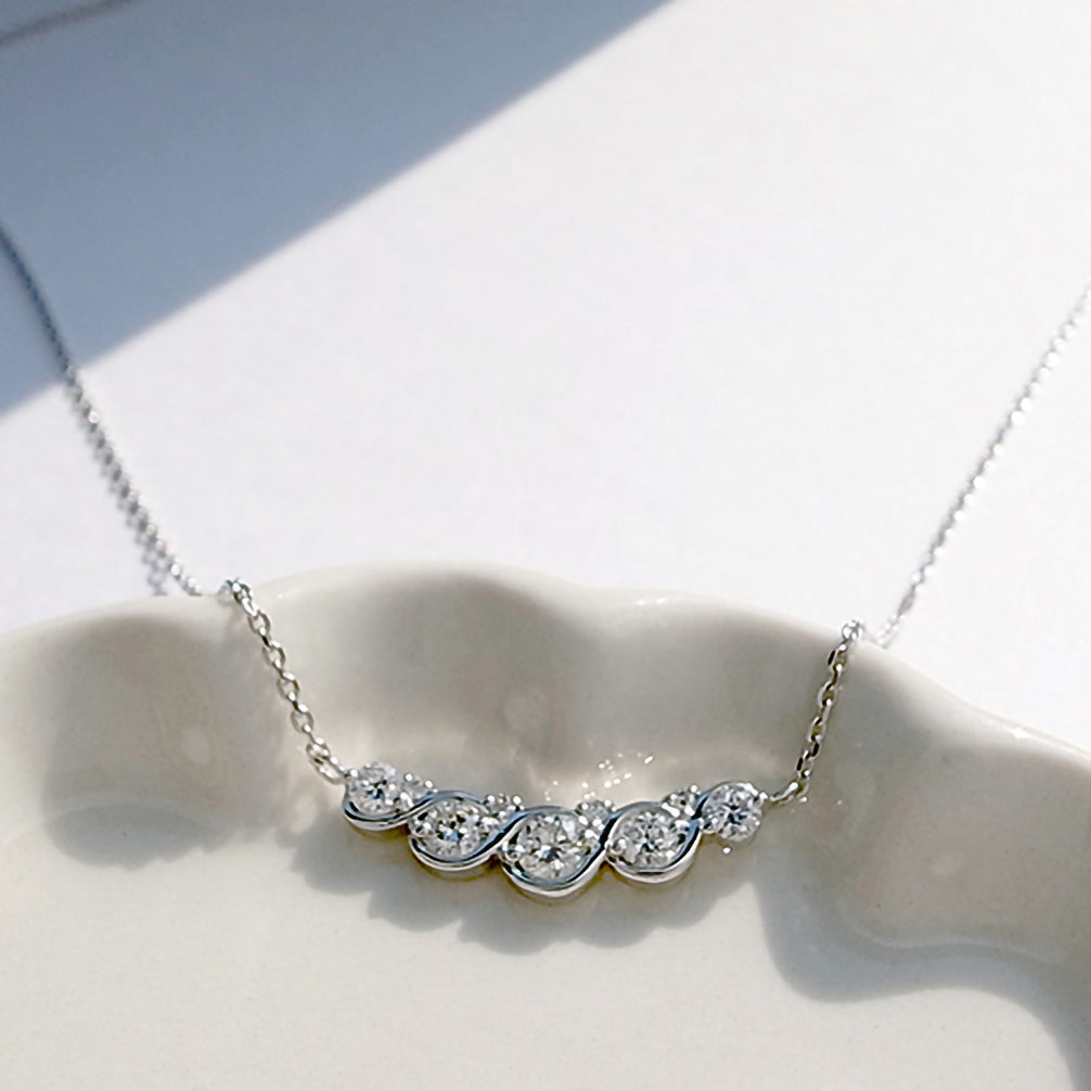 ダイヤモンド プラチナネックレス(4月誕生石)《25V02503》