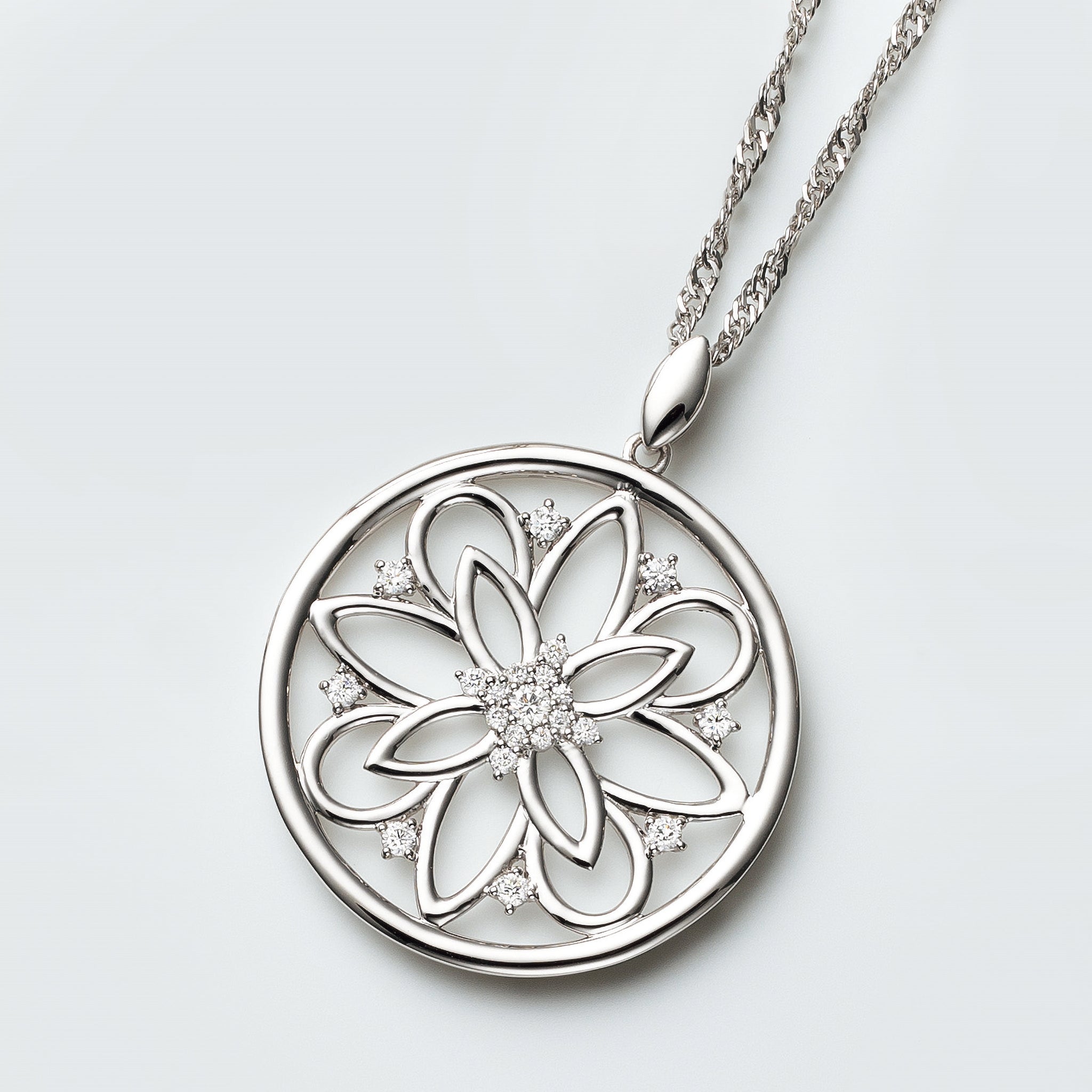 ダイヤモンド プラチナネックレス(ロング/60cm/4月誕生石/鑑別書付)《25V02508》