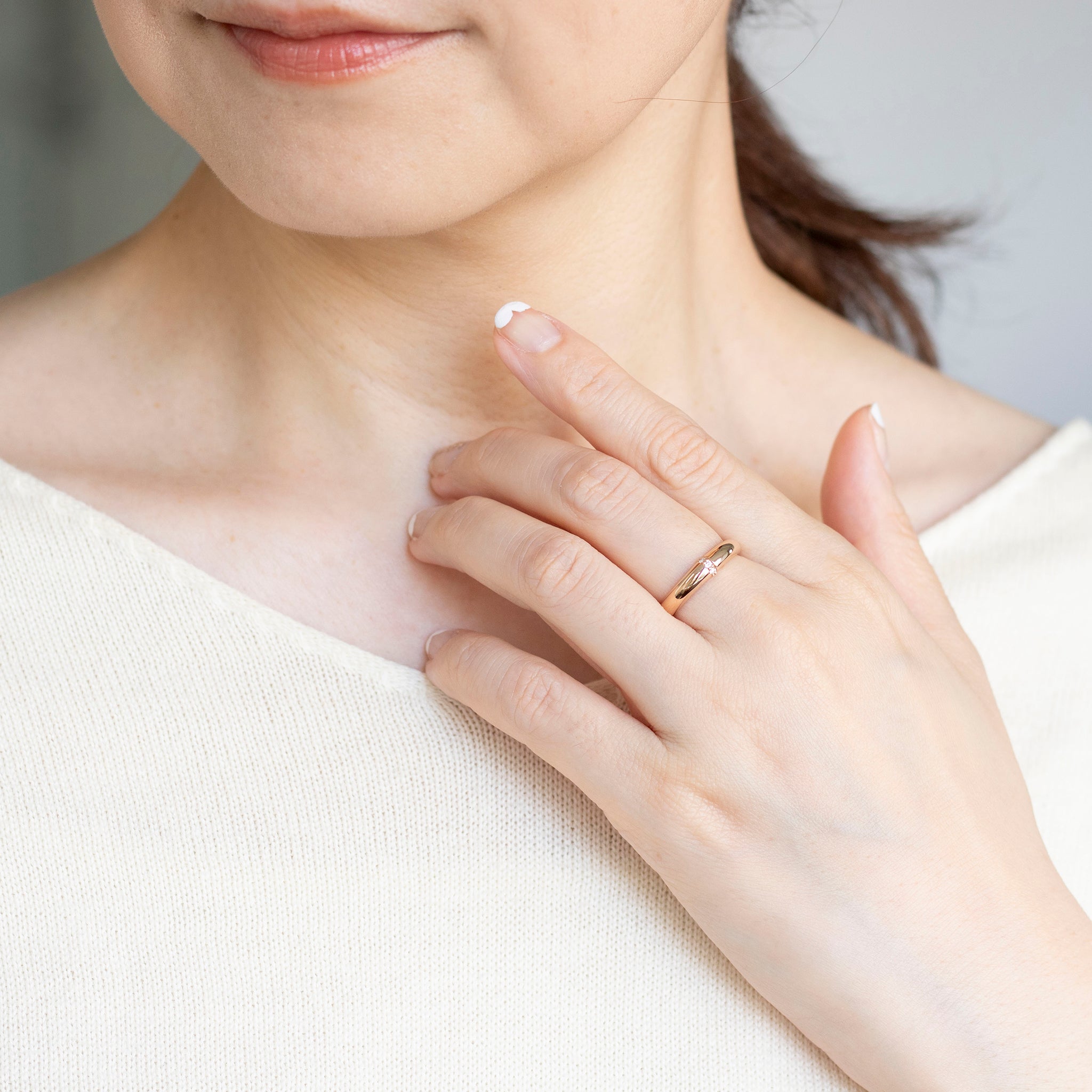 ダイヤモンド K18リング(4月誕生石)《25V02605》