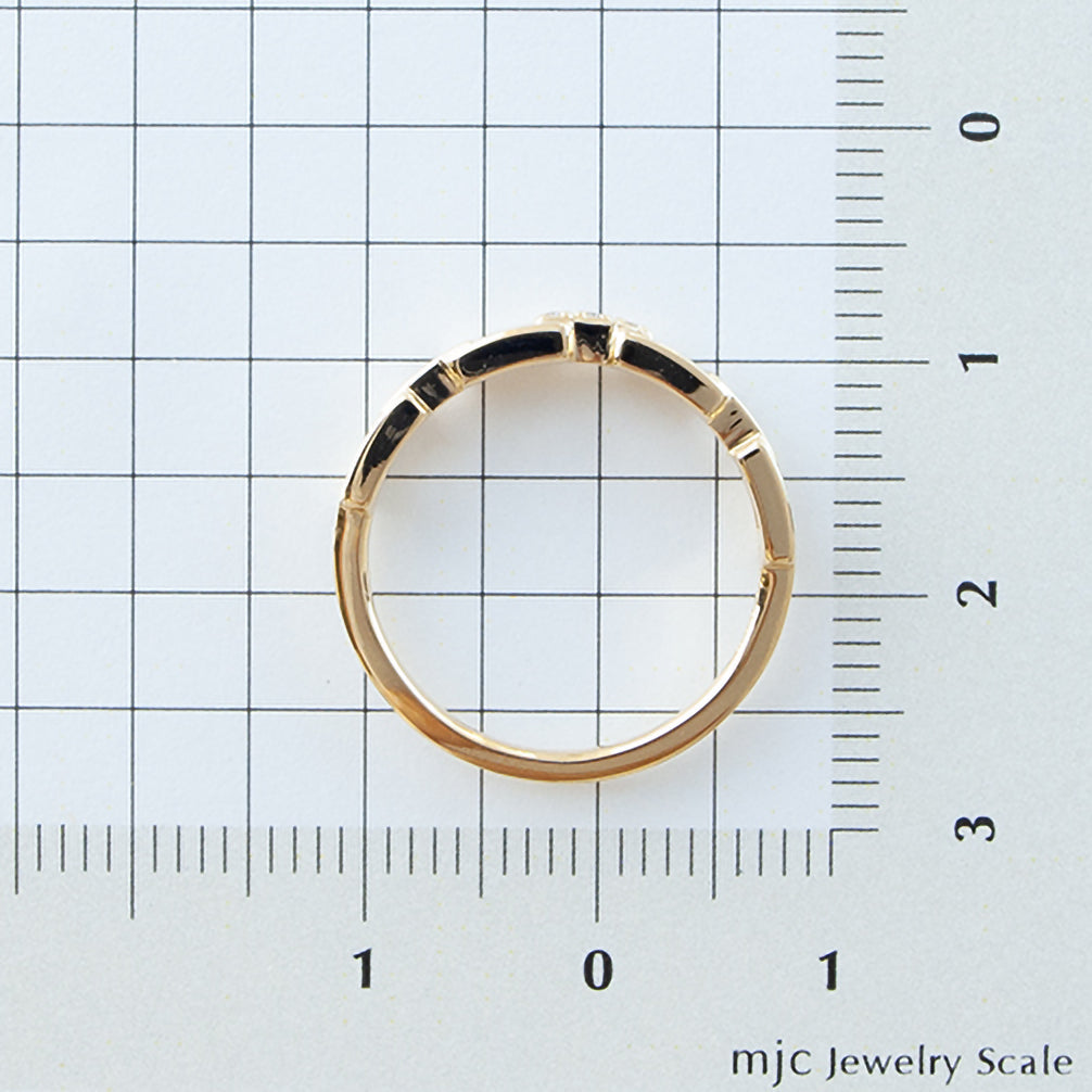 ダイヤモンド K18リング(チェーンモチーフ/4月誕生石)《25V02606》