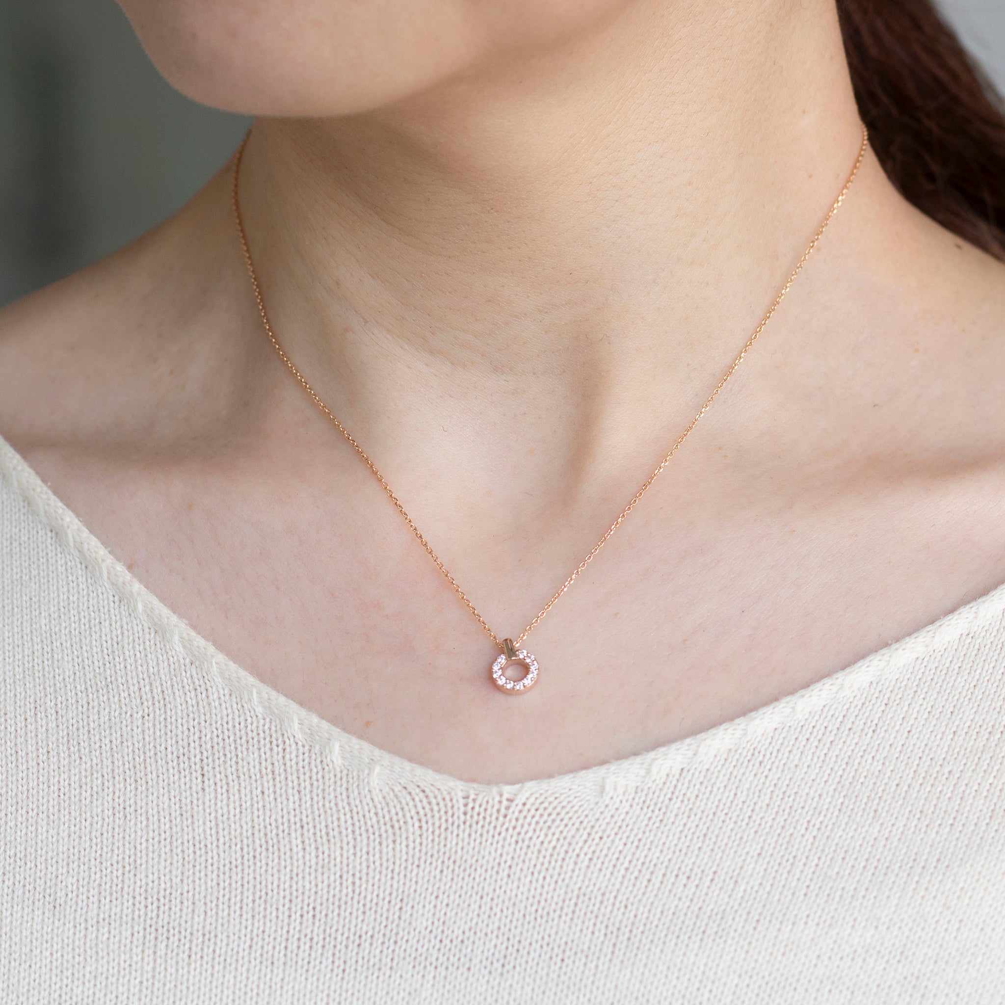 ダイヤモンド K18ネックレス(4月誕生石)《25V02607》