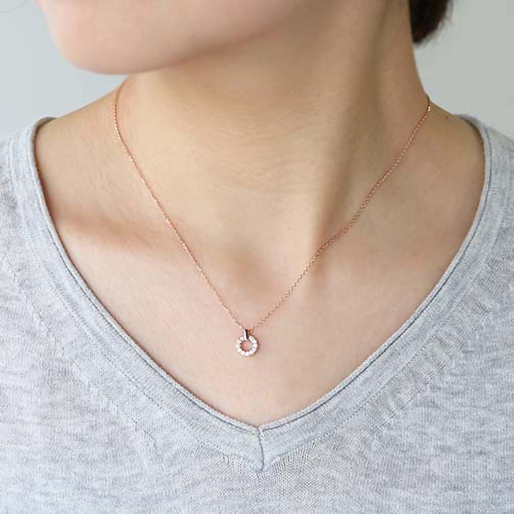 ダイヤモンド K18ネックレス(4月誕生石)《25V02607》