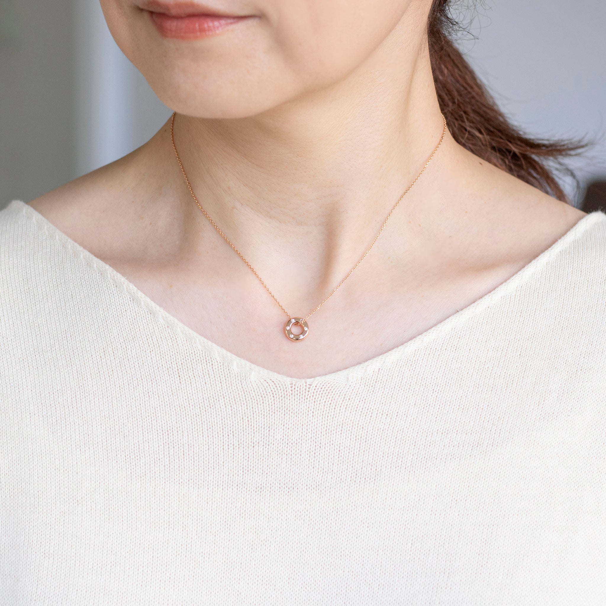 ダイヤモンド K18ネックレス(4月誕生石)《25V02609》