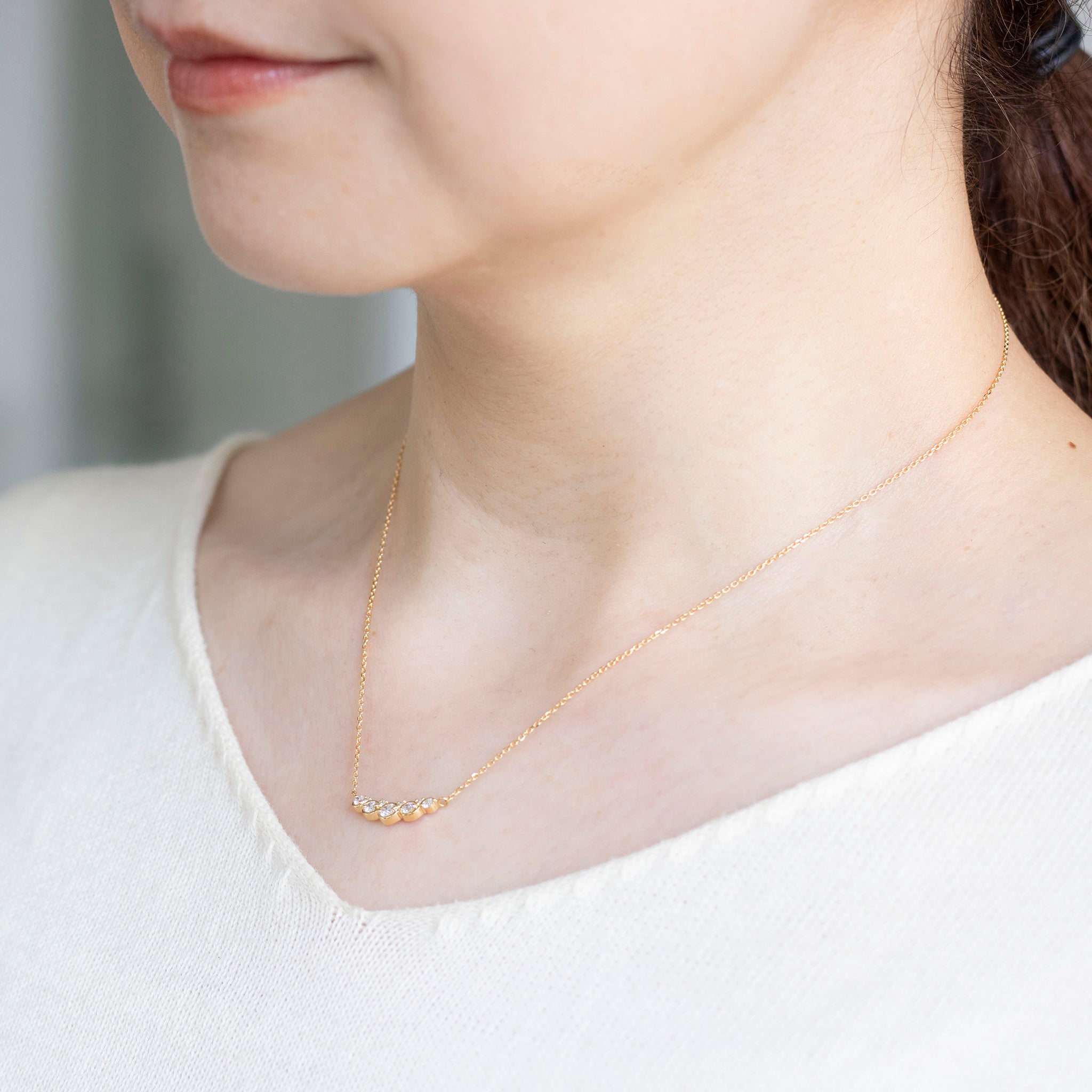 ダイヤモンド K18ネックレス(4月誕生石)《25V02610》