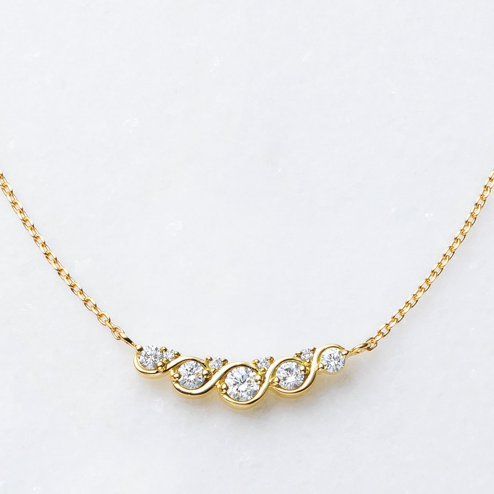 ダイヤモンド K18ネックレス(4月誕生石)《25V02610》