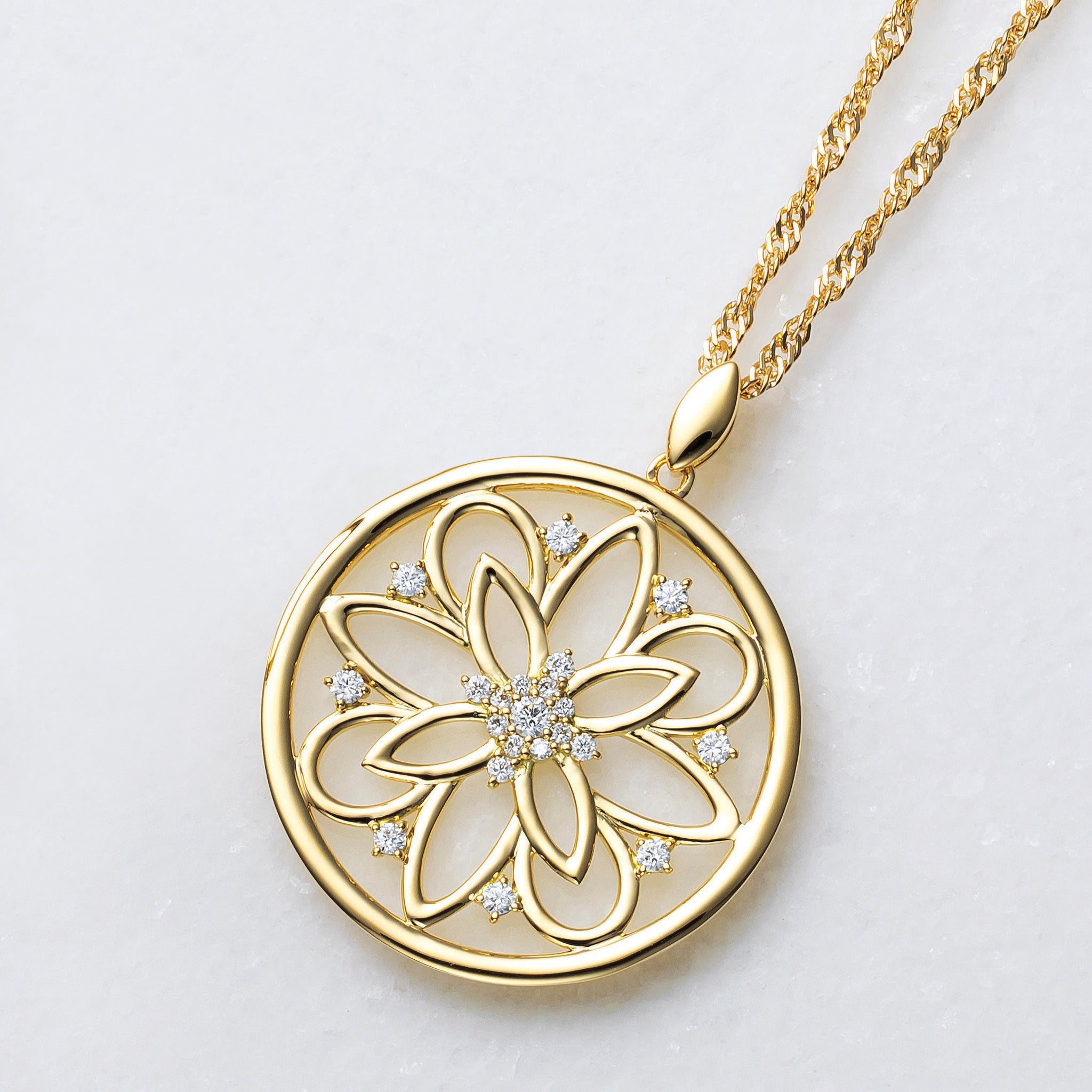 ダイヤモンド K18ネックレス(ロング/60cm/4月誕生石/鑑別書付)《25V02611》