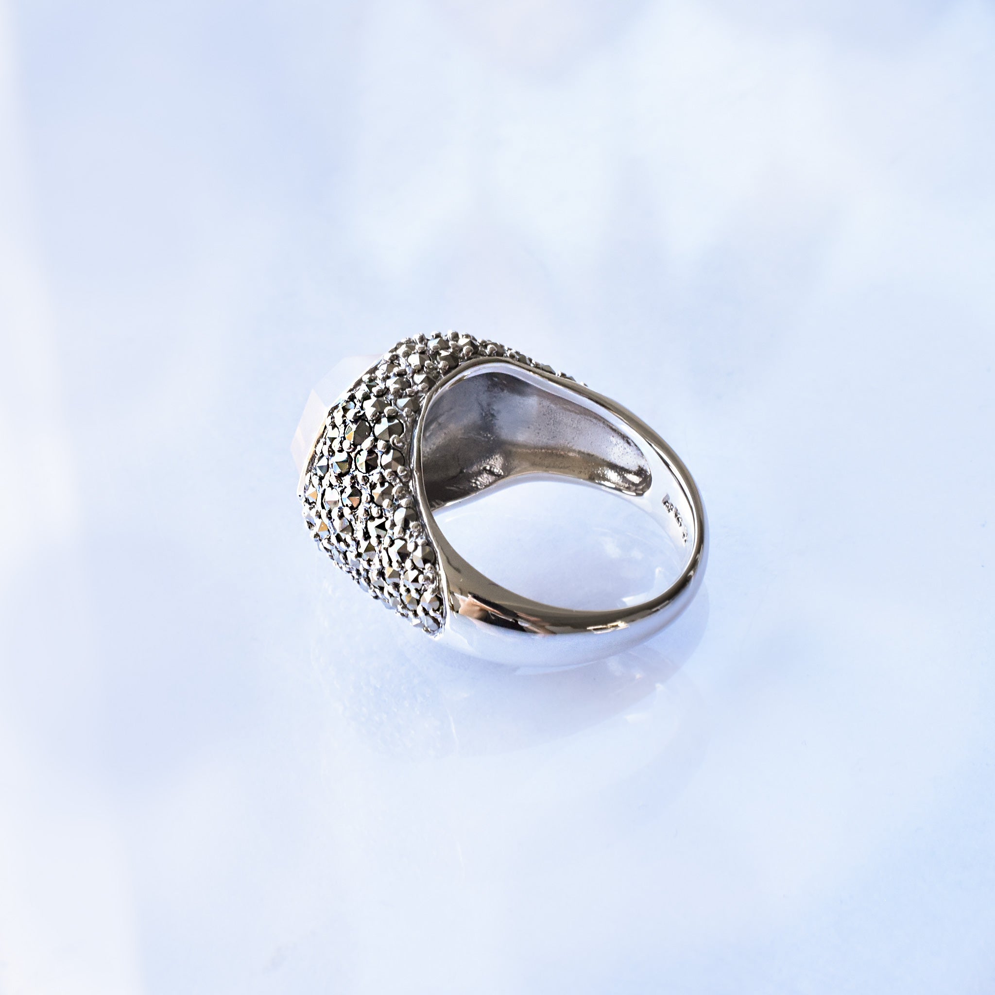 ローズクォーツ/マルカジット シルバーリング(2.8カラット)《25V02702》