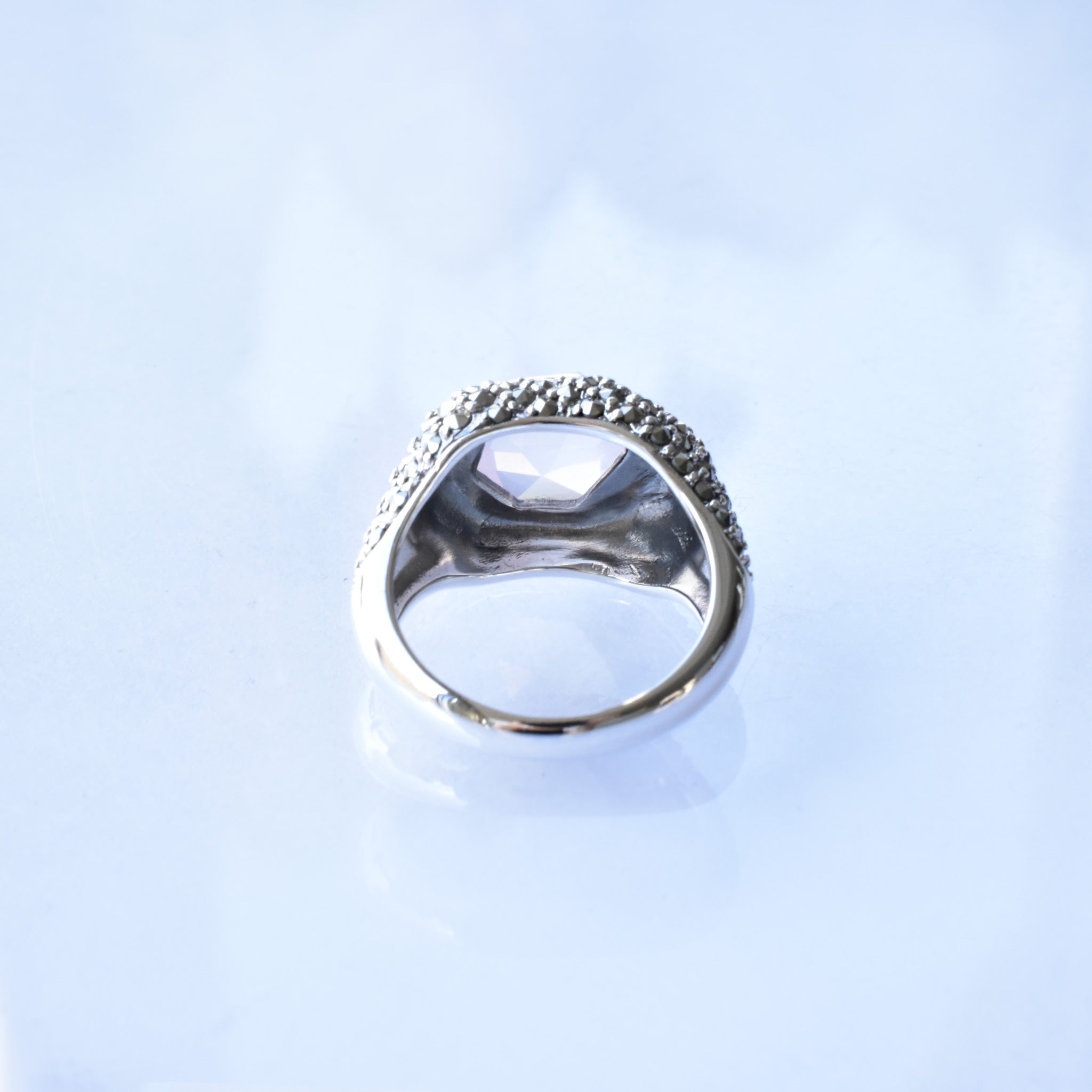 ローズクォーツ/マルカジット シルバーリング(2.8カラット)《25V02702》