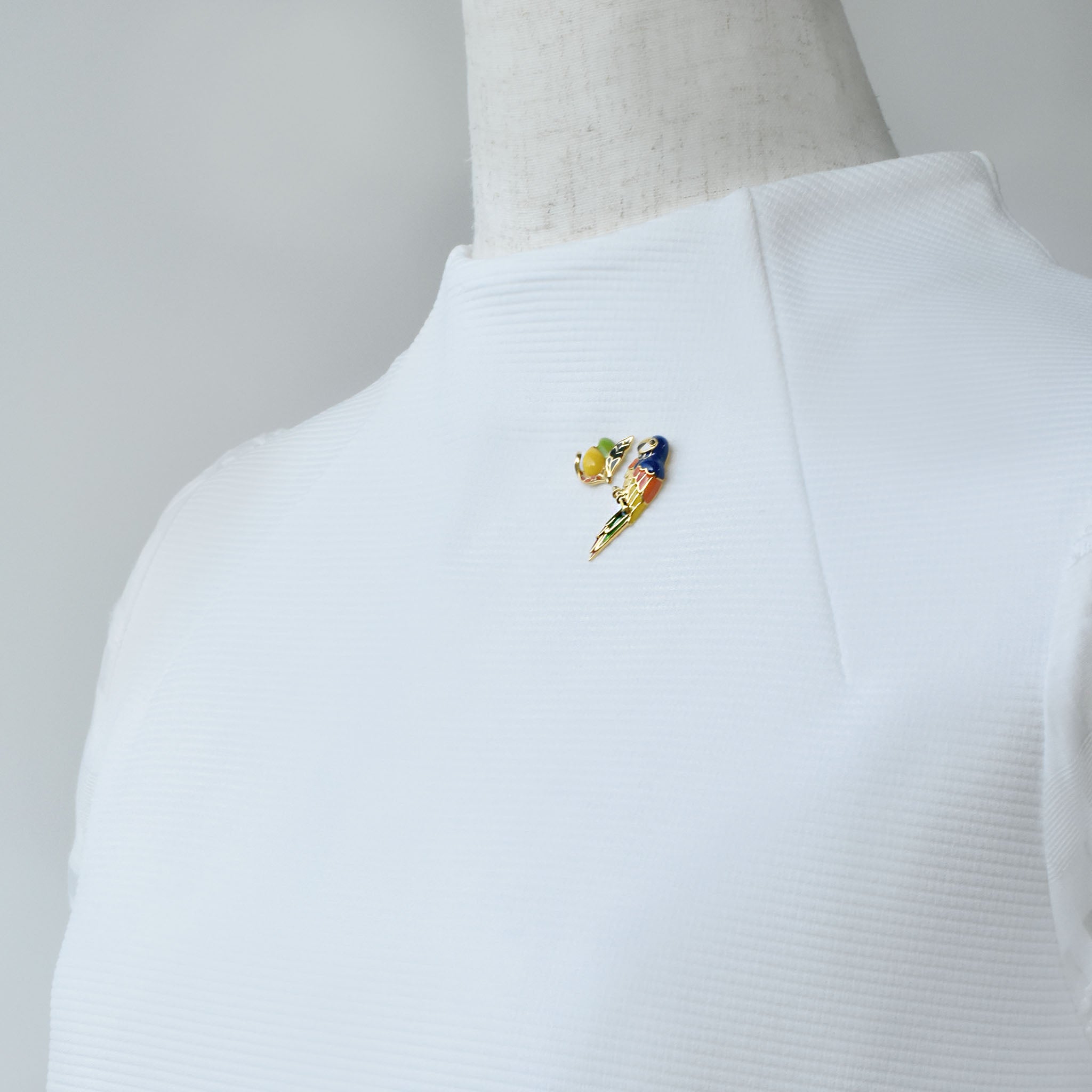 エナメル/マルカジット シルバーブローチ(/2点セット/オウム/マンゴーモチーフ)《25V02704》